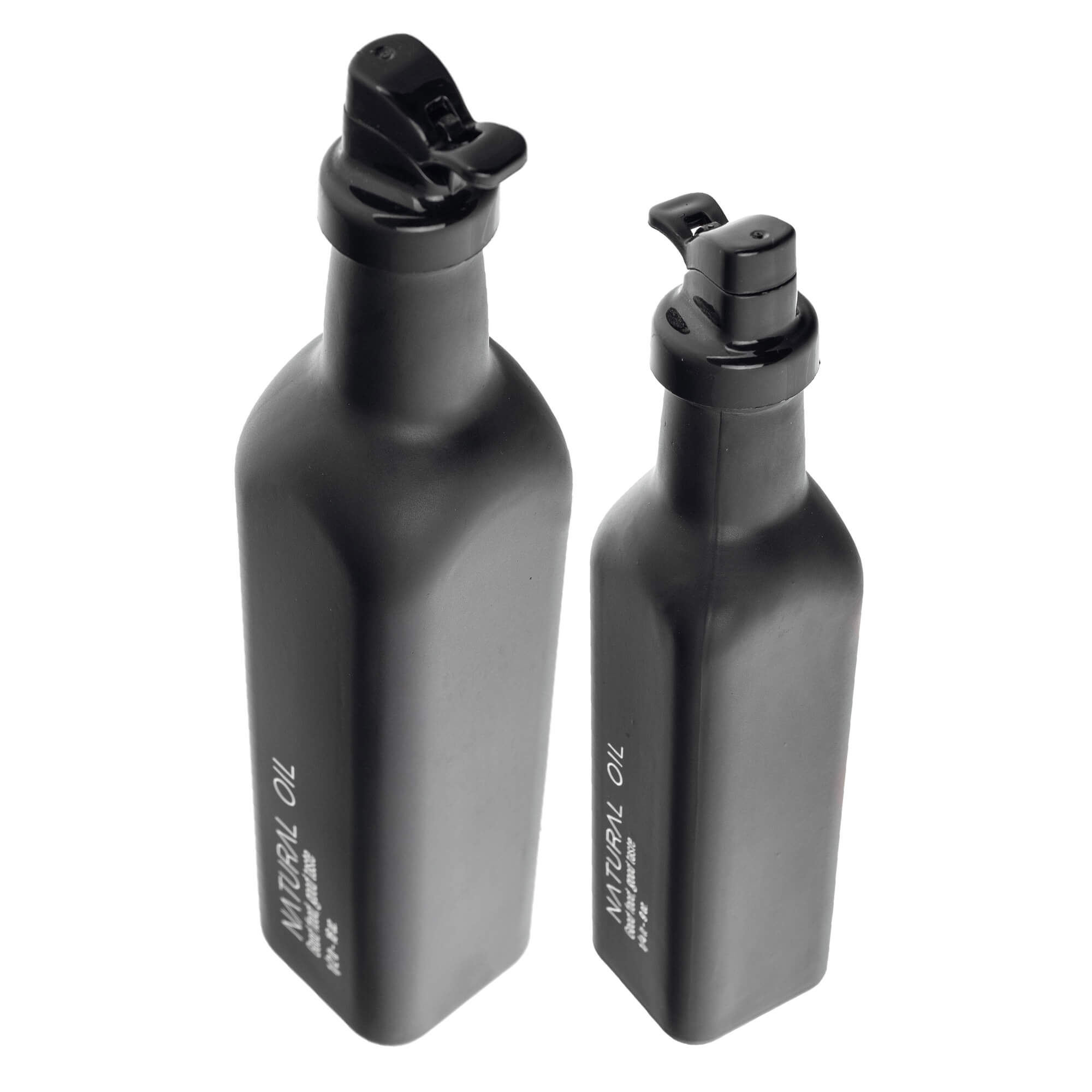 Butelki na oliwę Setri 0,25L + 0,5L, czarne, 2 szt.
