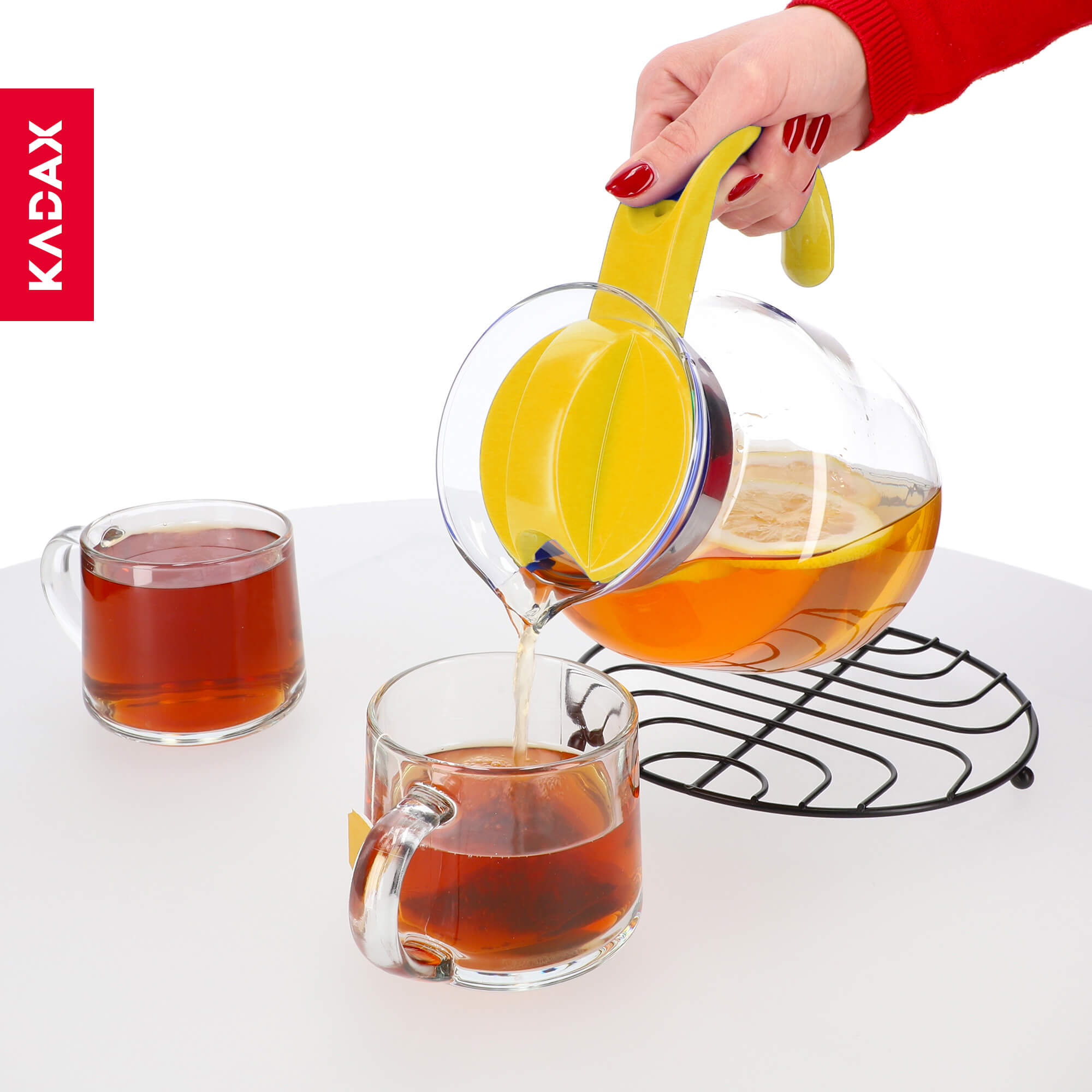 Dzbanek z pokrywką do herbaty 1,5L żółty