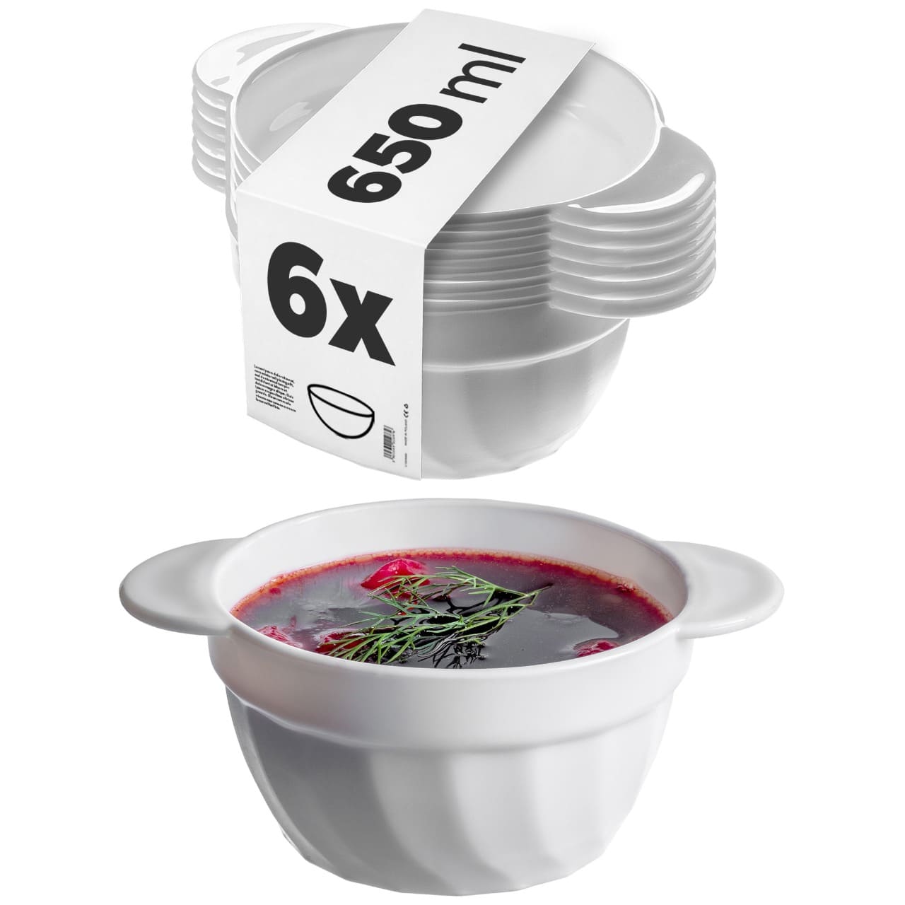 Bulionówka biała Posta 650 ml, 6 szt.