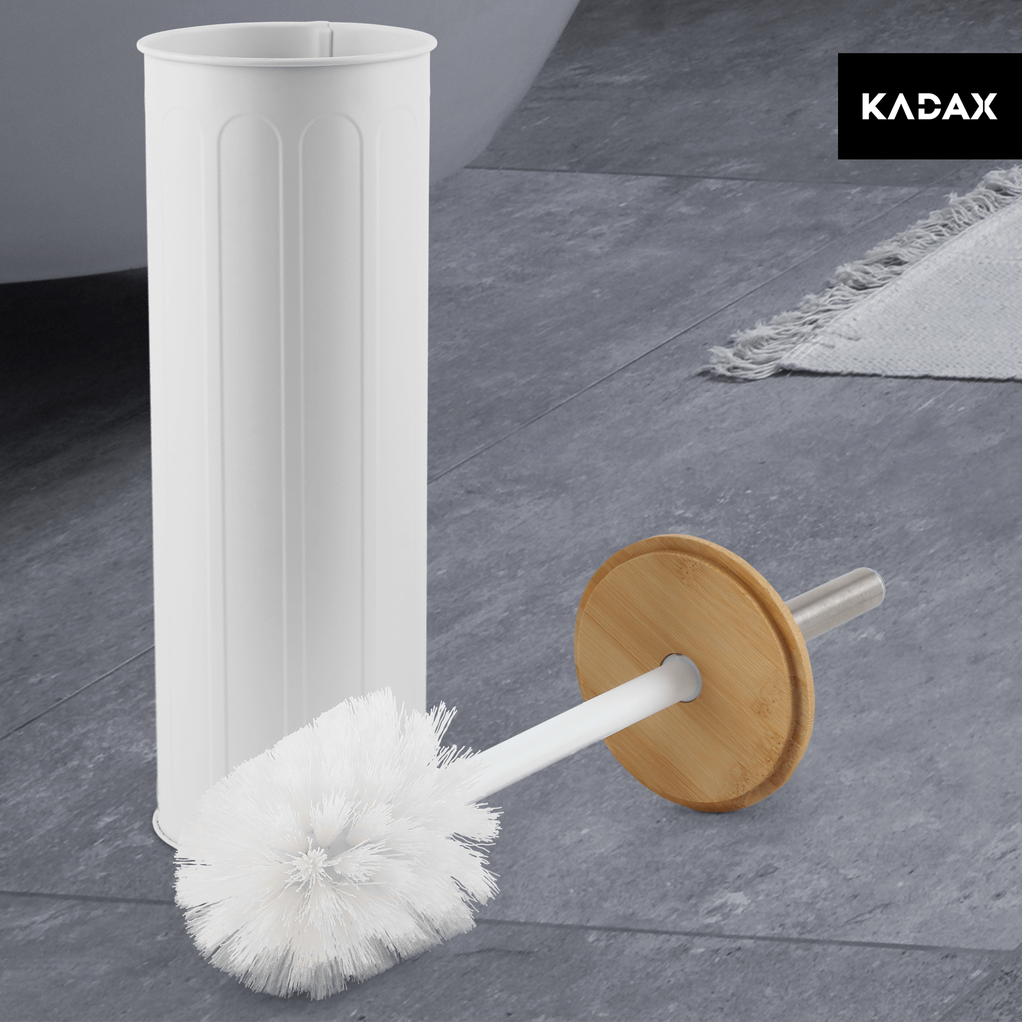 Szczotka do WC z pojemnikiem Padru 38 cm, biała