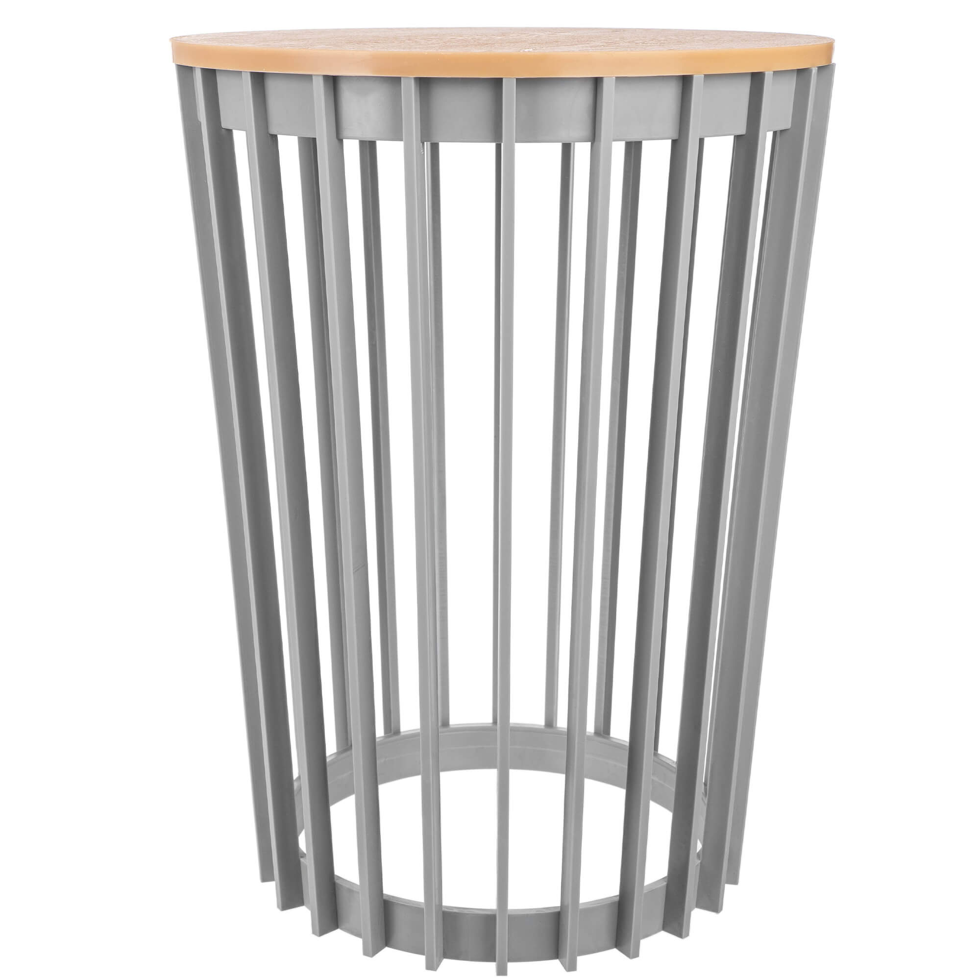 Kwietnik dwustronny Aytre 54 cm platynowy + blat naturalne drewno