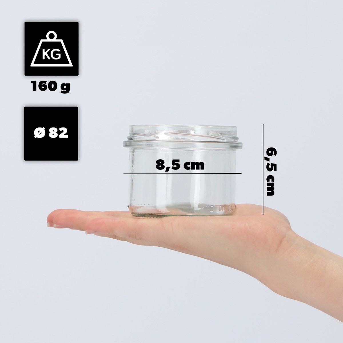 Słoiki na przetwory Tartu 235ml fi 82 mm 20szt + wieczko Pszczoła