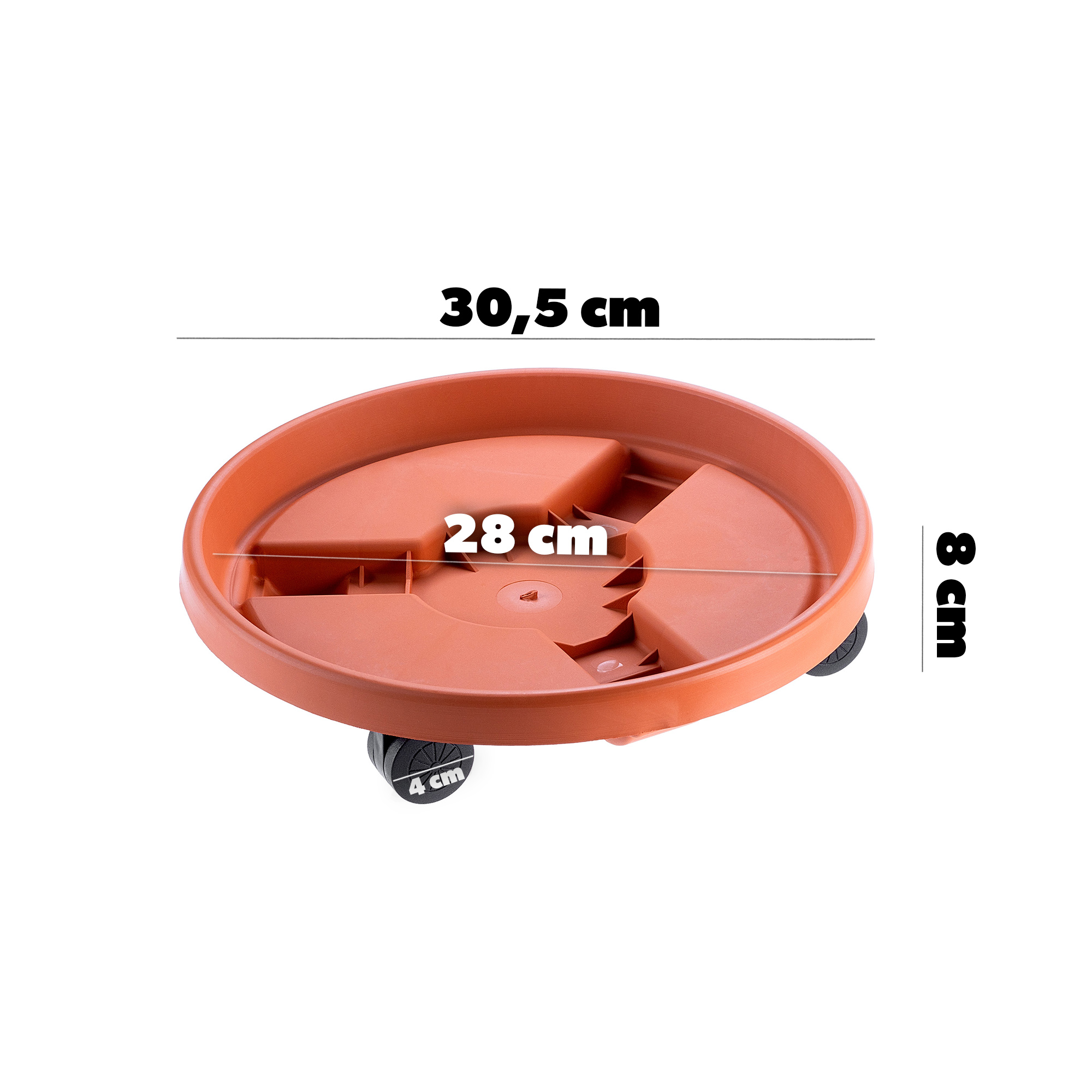 Podstawka na kółkach Calanda 30 x 8 cm, terakota