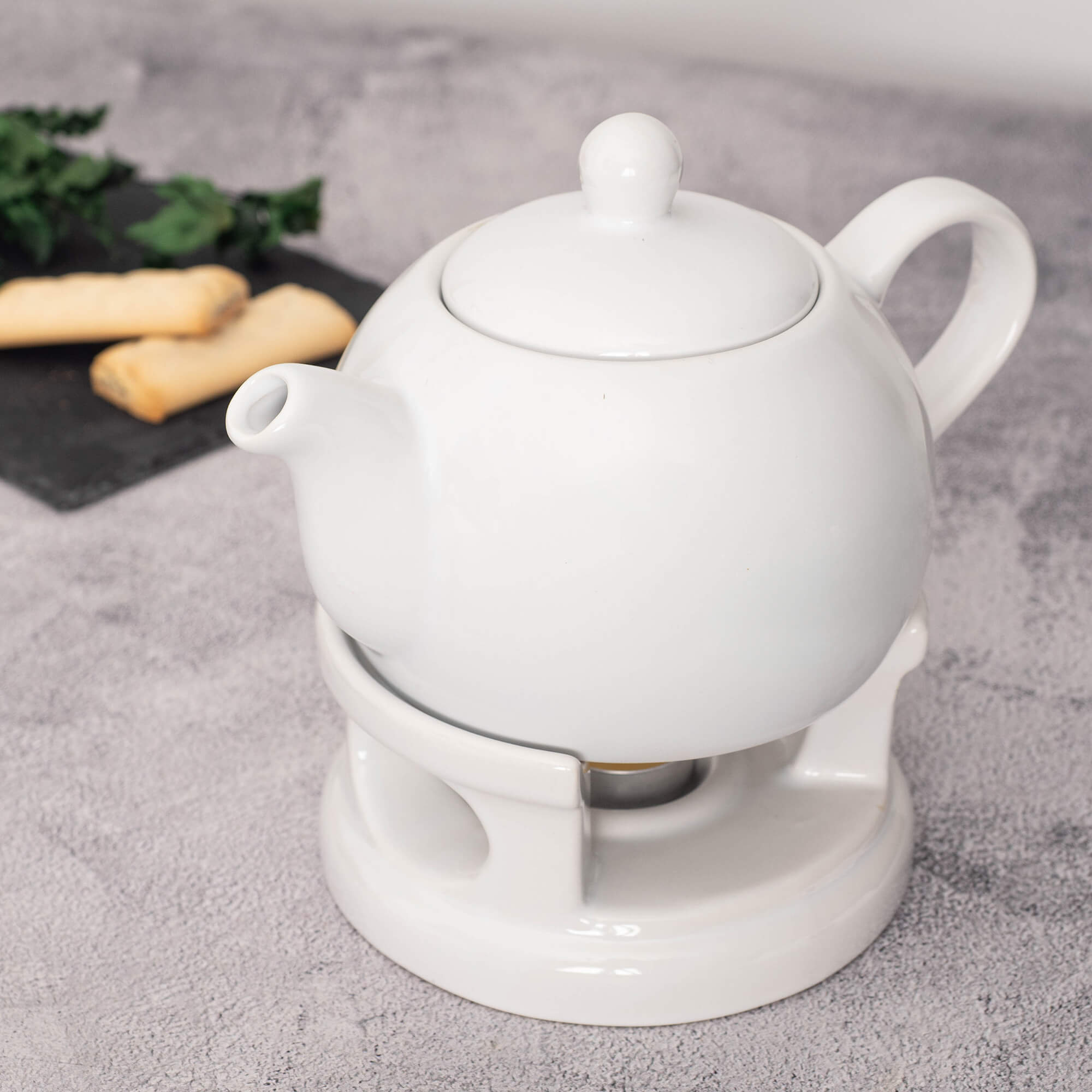 Dzbanek ceramiczny z podgrzewaczem Irais 1L biały
