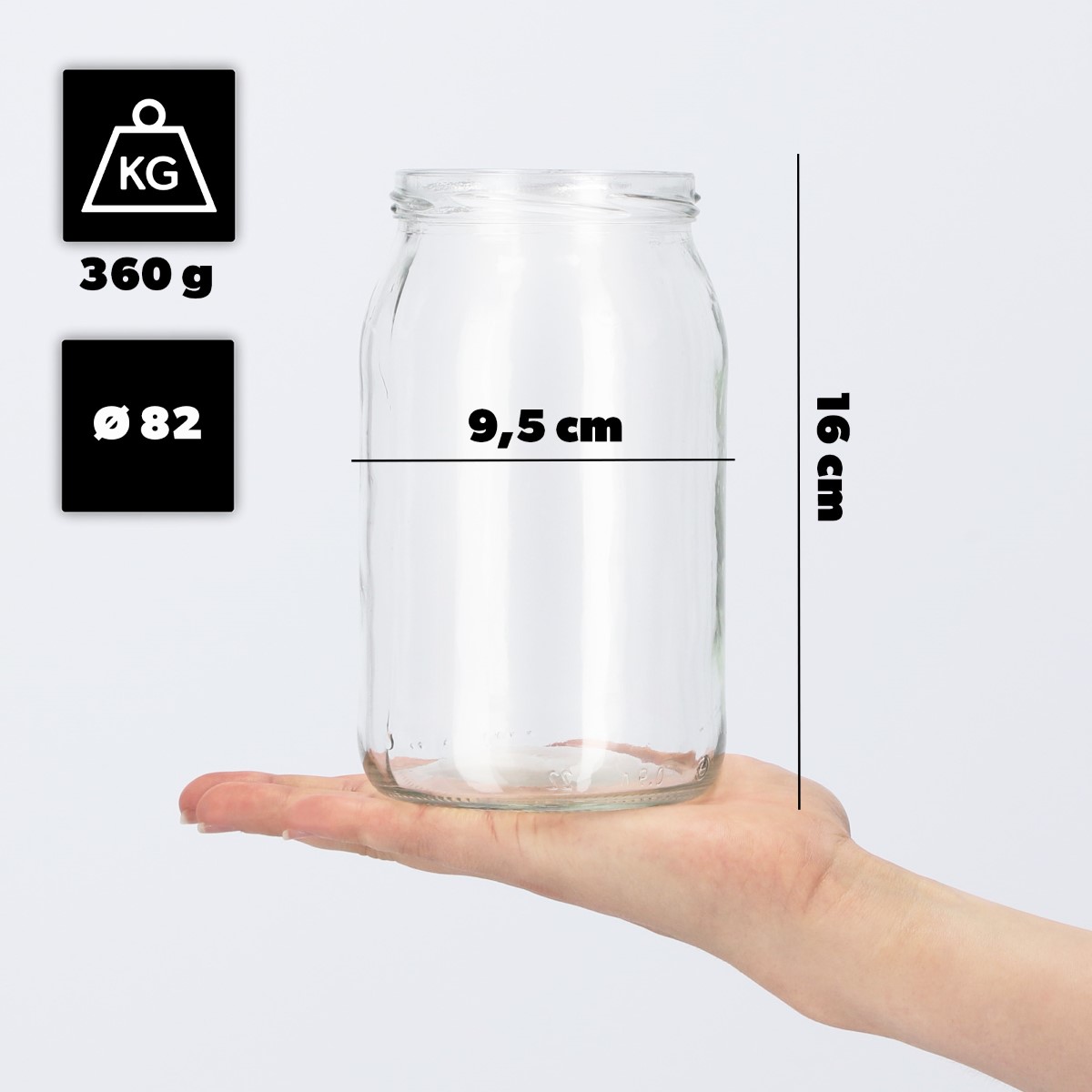 Słoiki na przetwory Simo 900ml fi 82 mm 24szt + wieczko Garden wreath