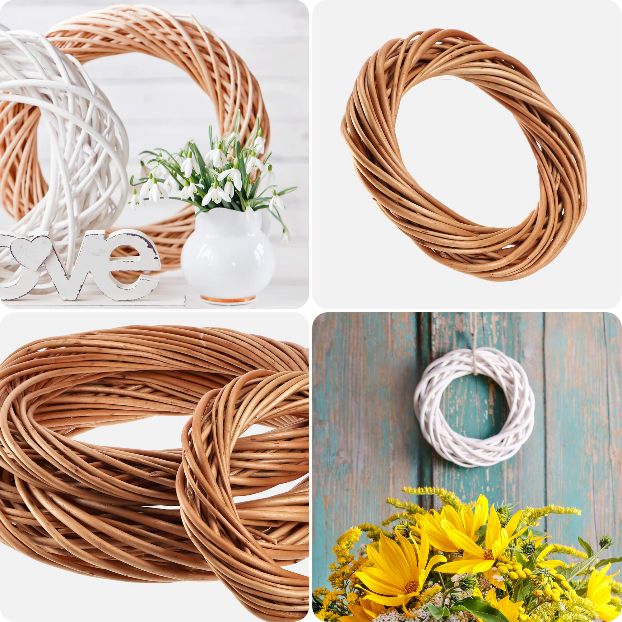 Wianek wiklinowy Berno 20 cm, naturalny