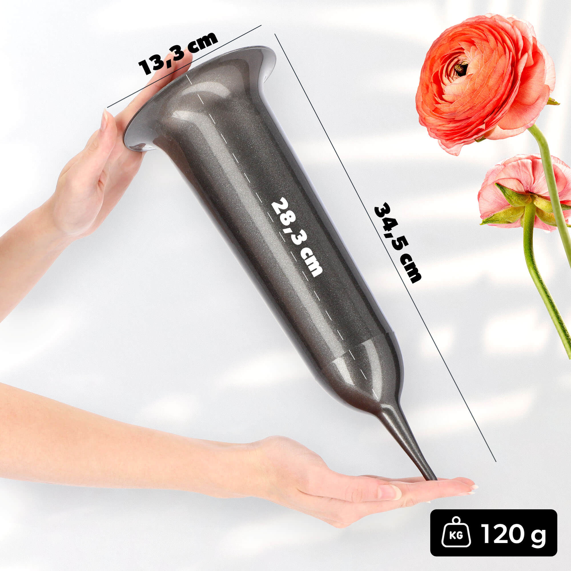 Flakon na cmentarz wbijany Latera 34 x 13 cm, grafit