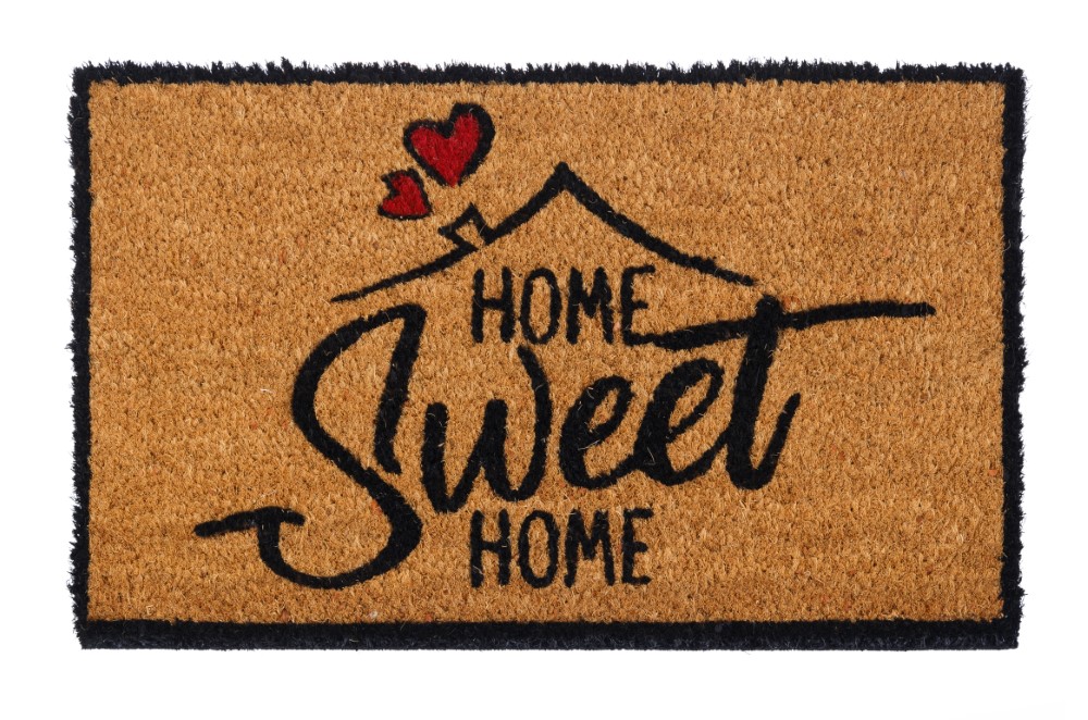 Wycieraczka pod drzwi „Home Sweet Home" 55 x 33 cm, brązowa