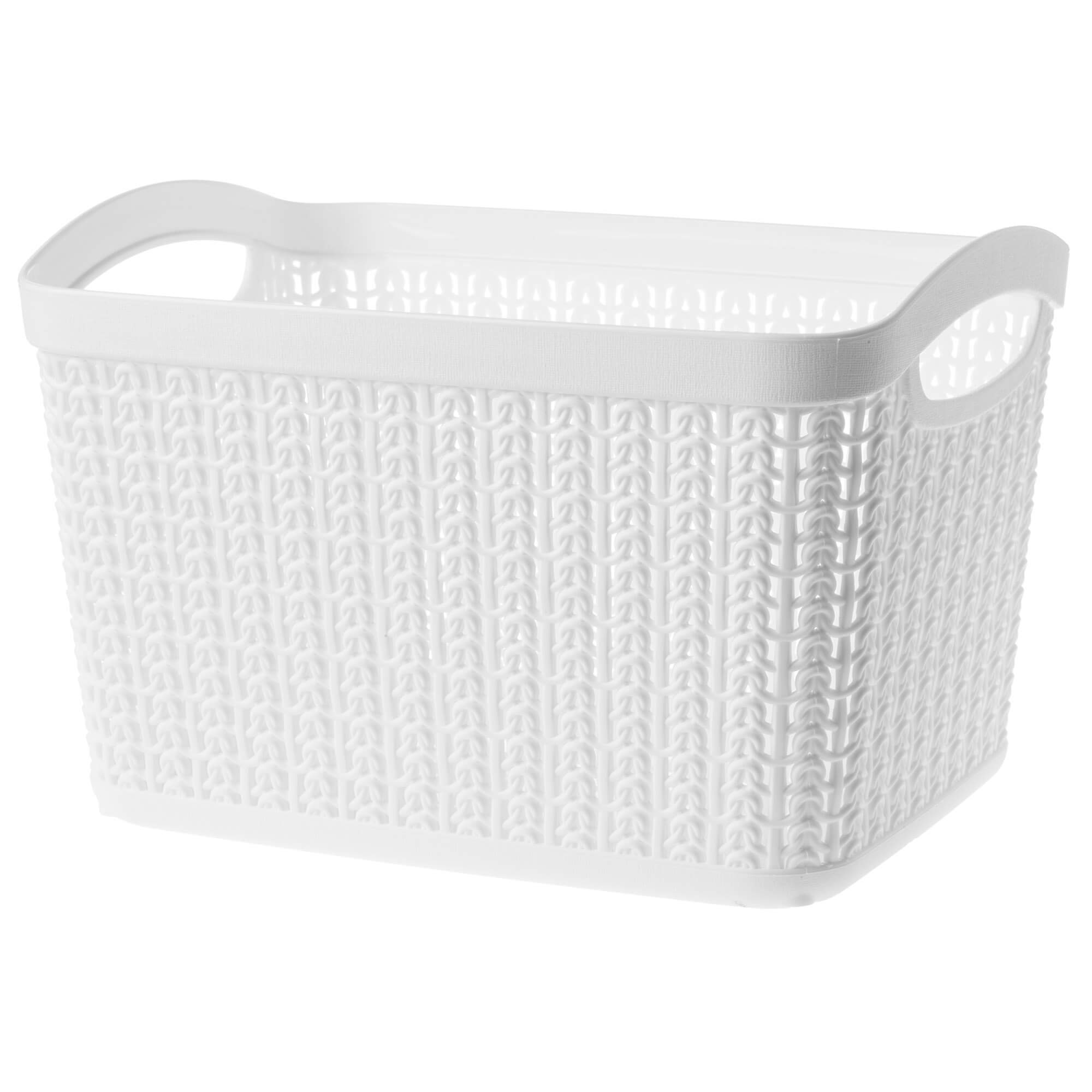 Koszyk plastikowy prostokątny Fonti 6.6L, biały, 2 szt.