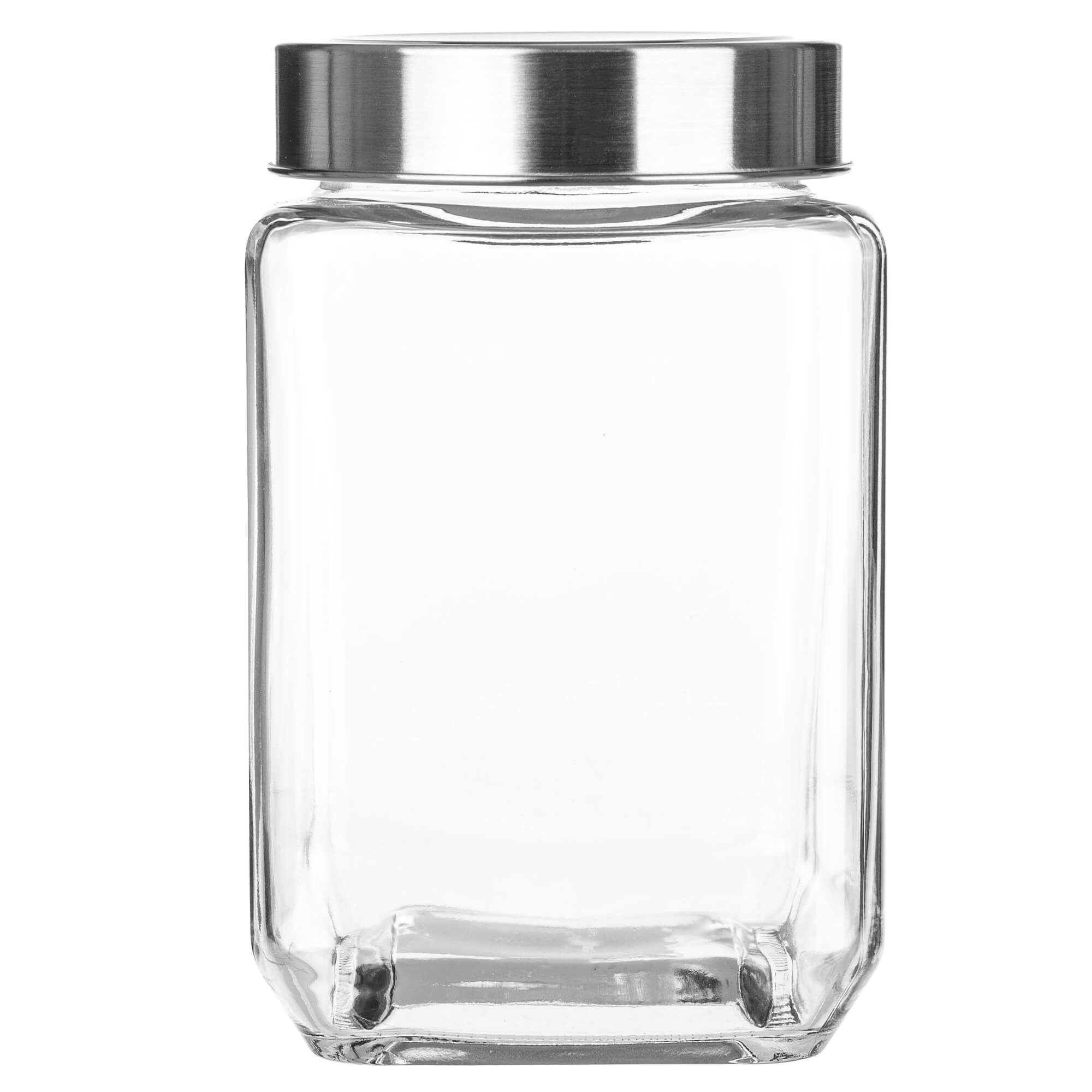 Szklany pojemnik na żywność Ferno 700 ml, srebrny