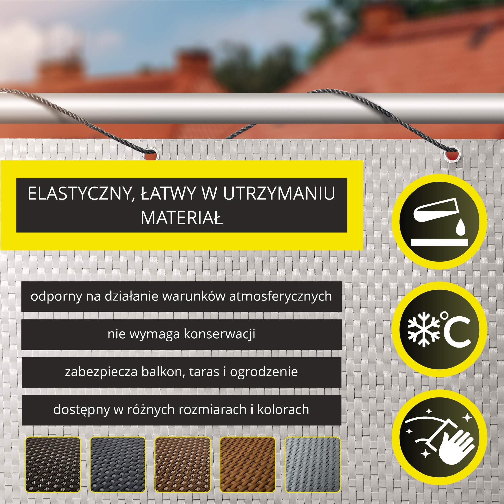 Osłona balkonowa Espa 90 x 600 cm, jasnoszary