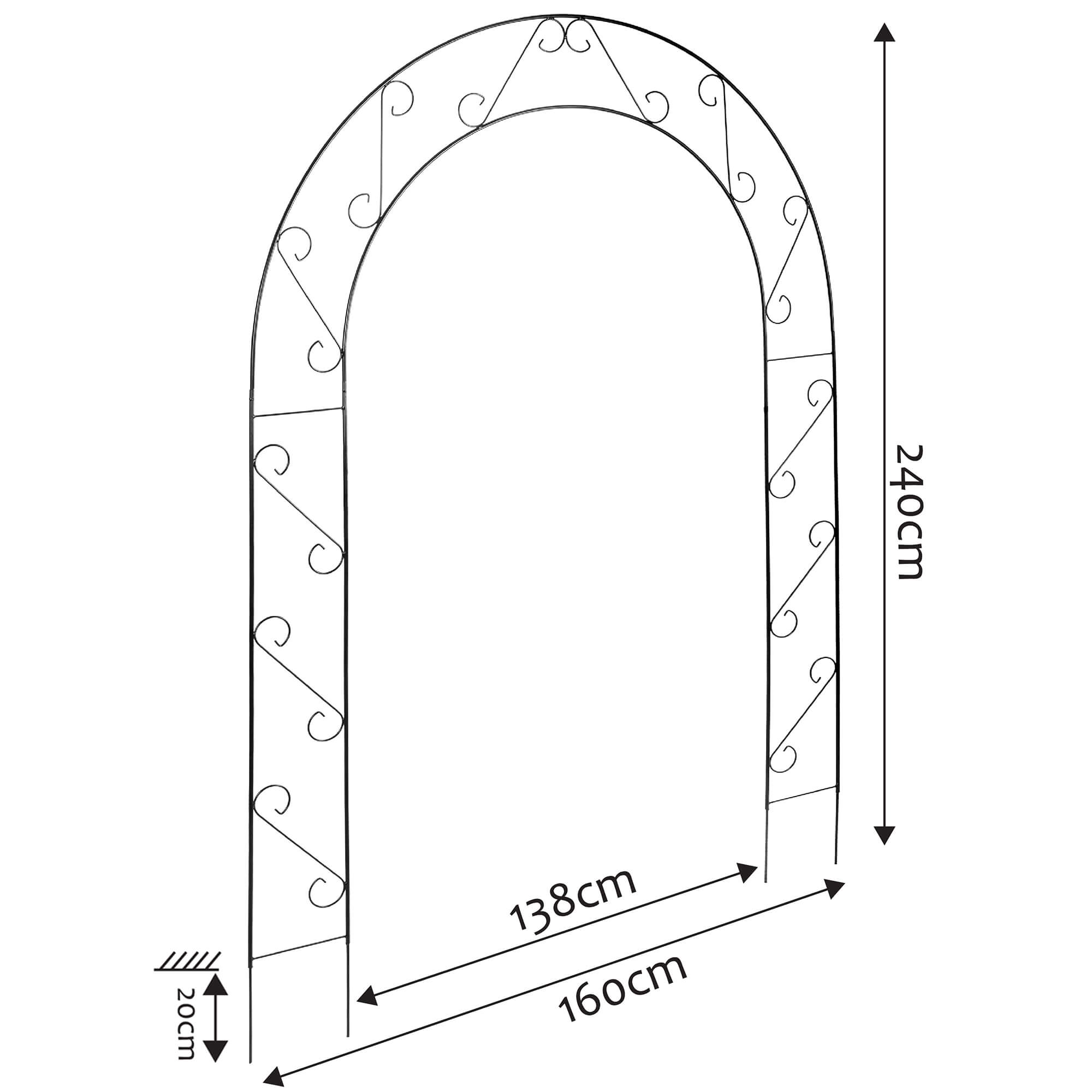 Pergola ogrodowa na kwiaty 240 cm, czarna