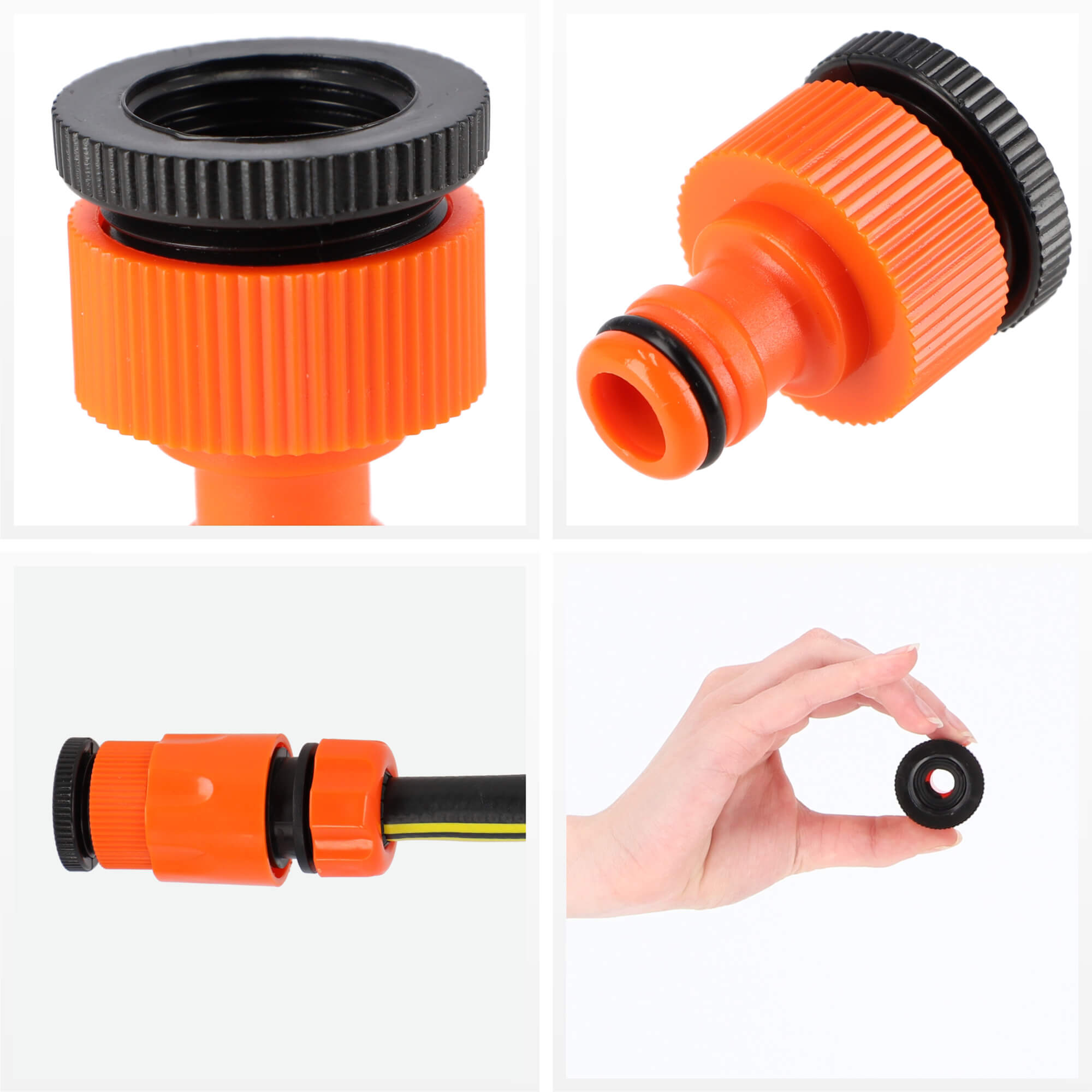 Uniwersalne przyłącze do kranu 4 x 3 cm, pomarańczowe