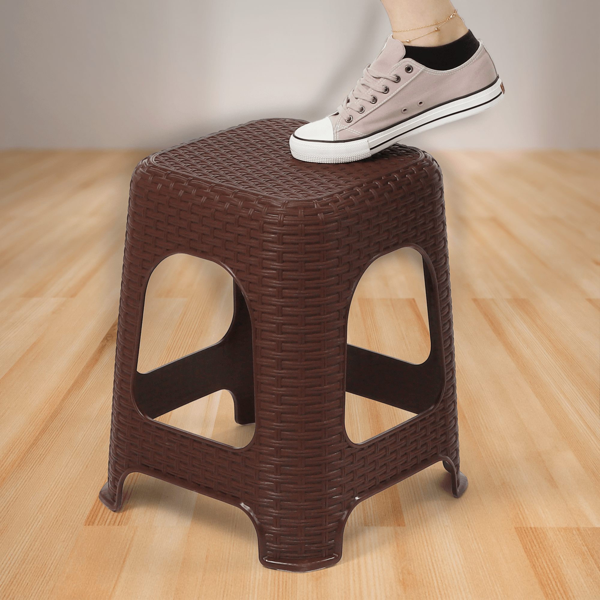 Taboret kuchenny Habol 45 x 37 cm, brązowy