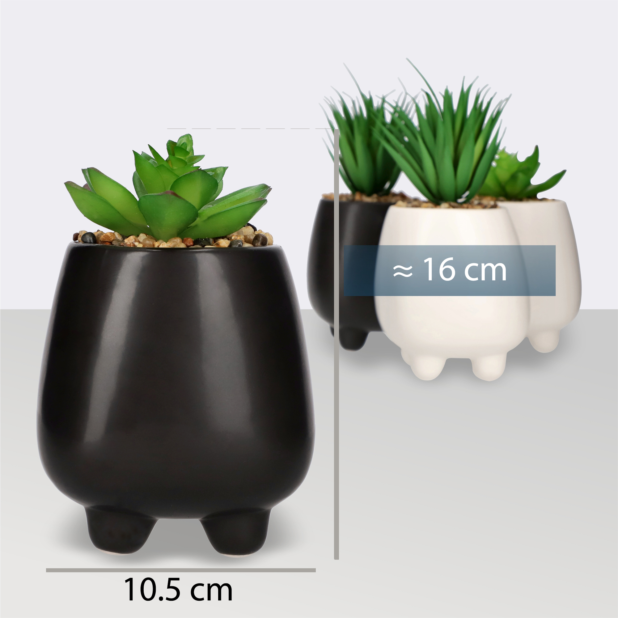 Sztuczny sukulent Rouy, 10,5 cm, antracyt