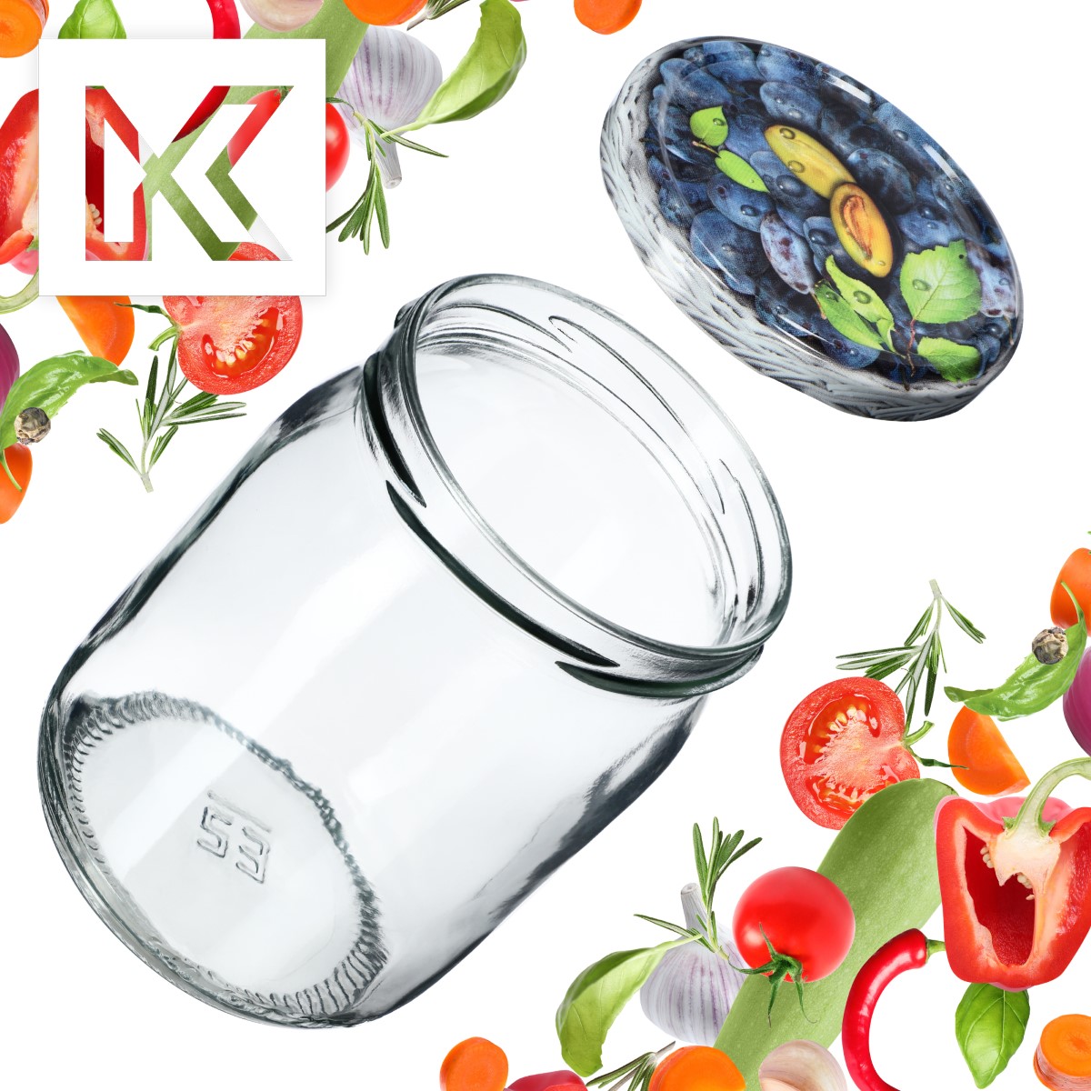 Słoiki Senna 540ml 24szt fi 82 mm + wieczka "Śliwki"
