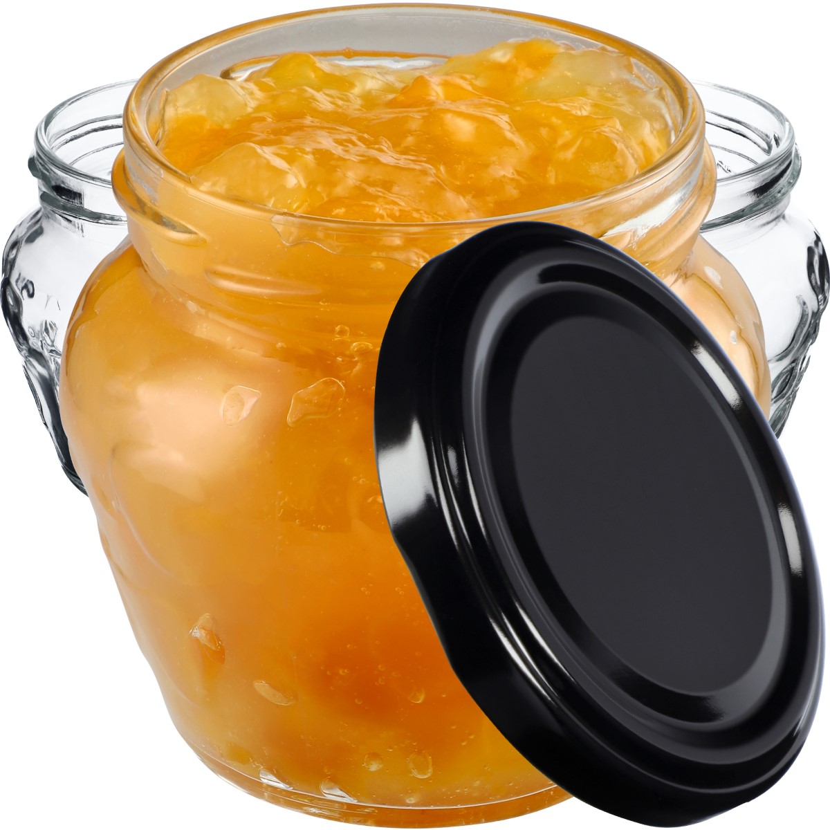 Słoiki Kemi 200ml 100szt fi 66 mm + wieczka czarne