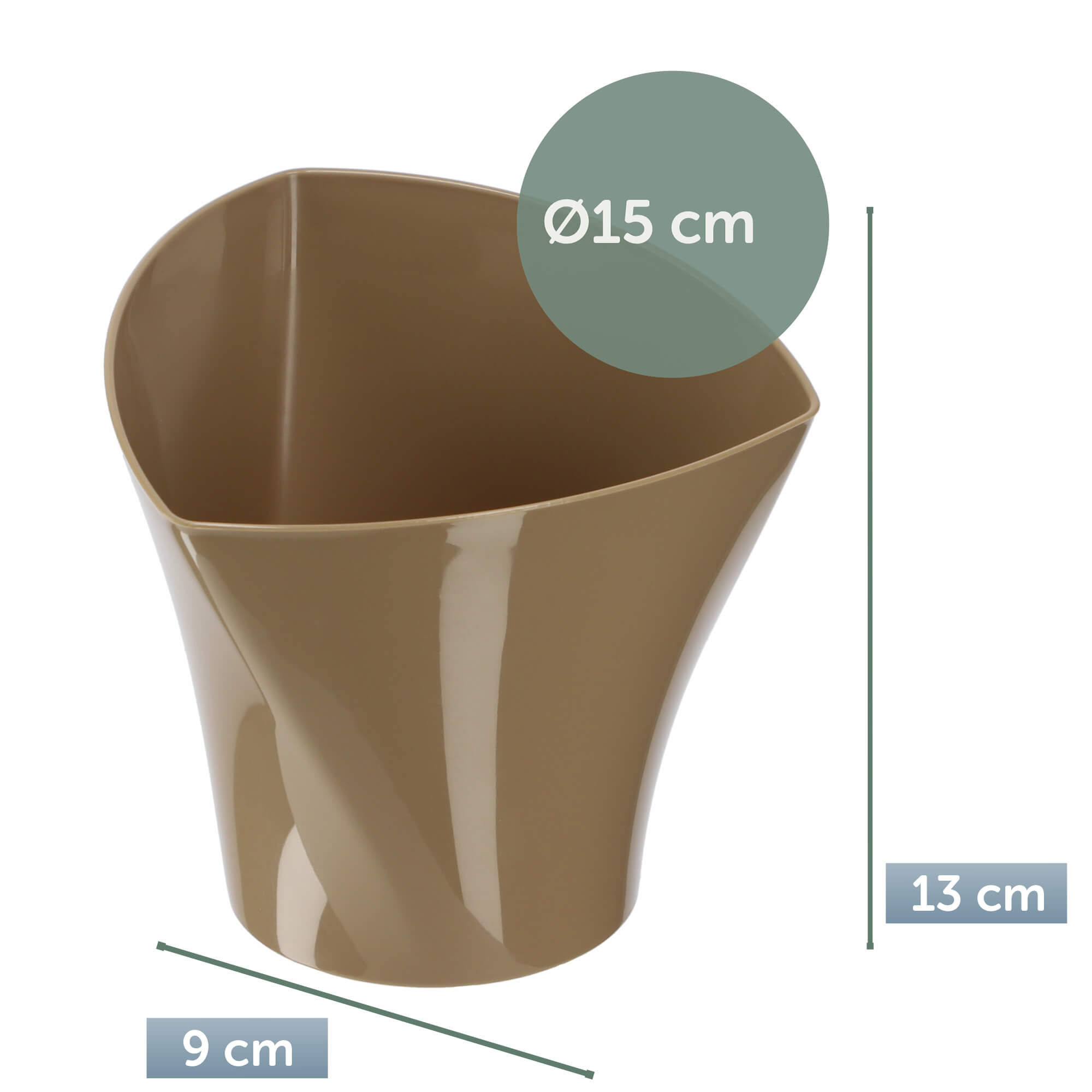 Doniczka na kwiaty Sisco 15 cm, beżowa