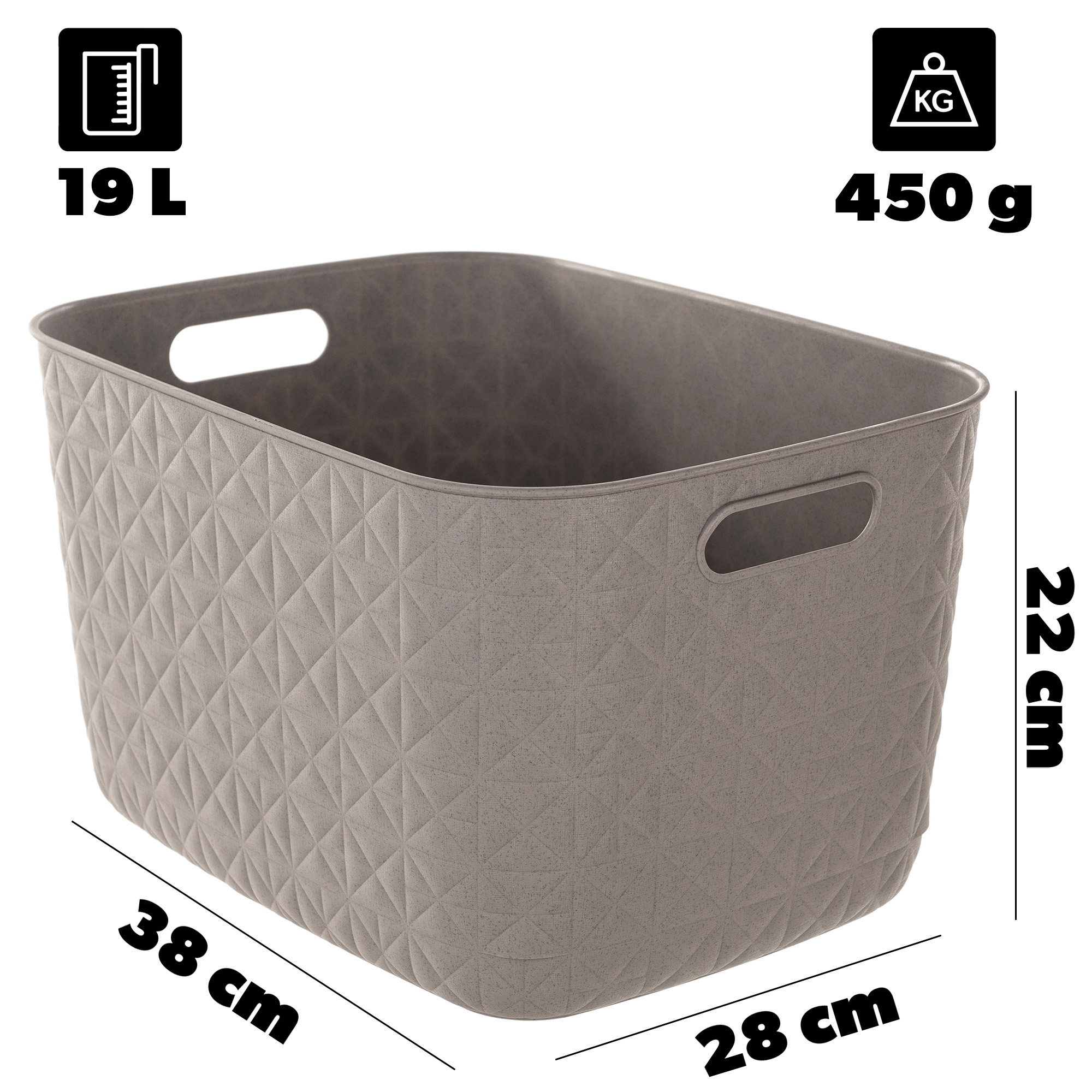 Koszyk Curver Softex L 19L beżowy