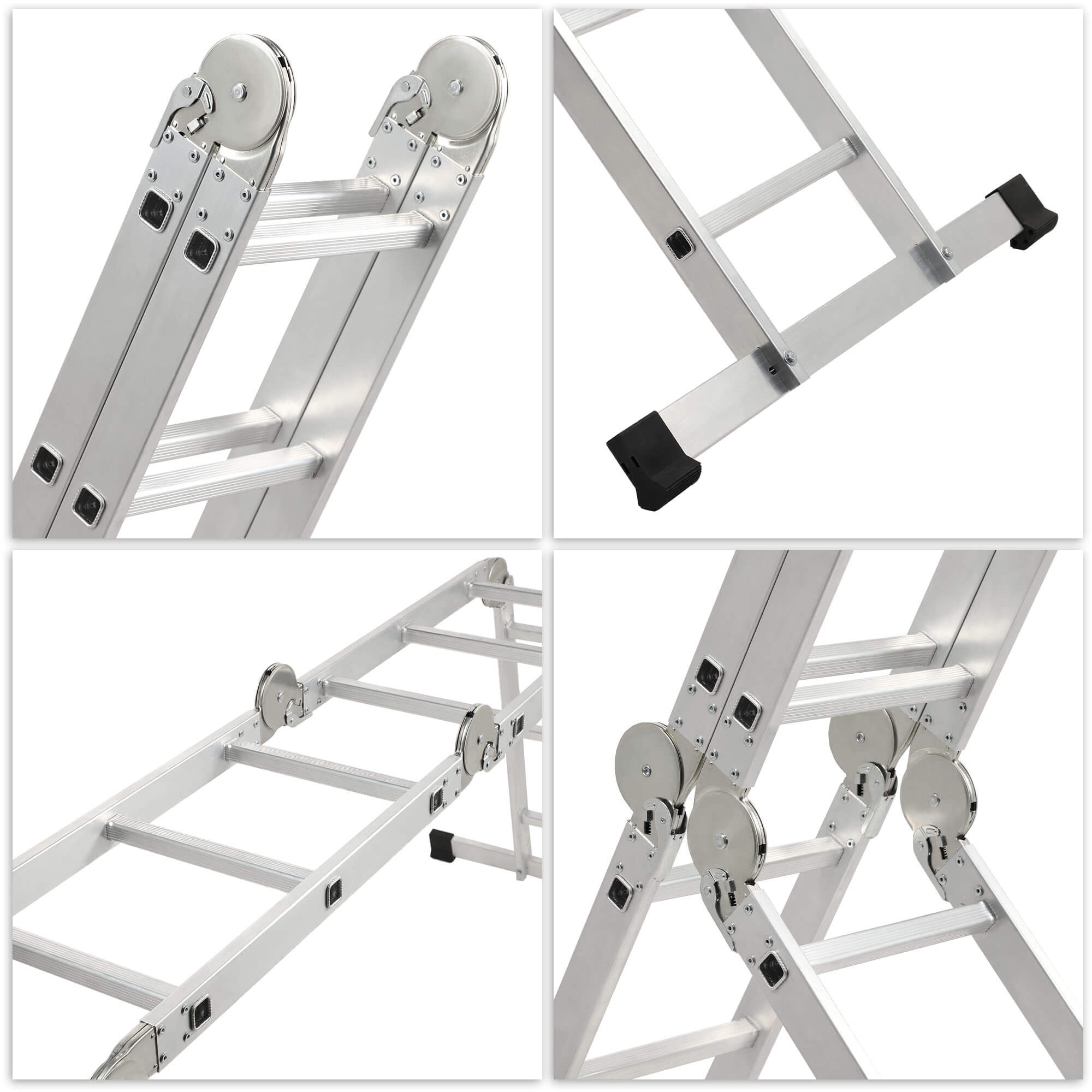 Drabina aluminiowa przegubowa, 12 stopni, 150 kg