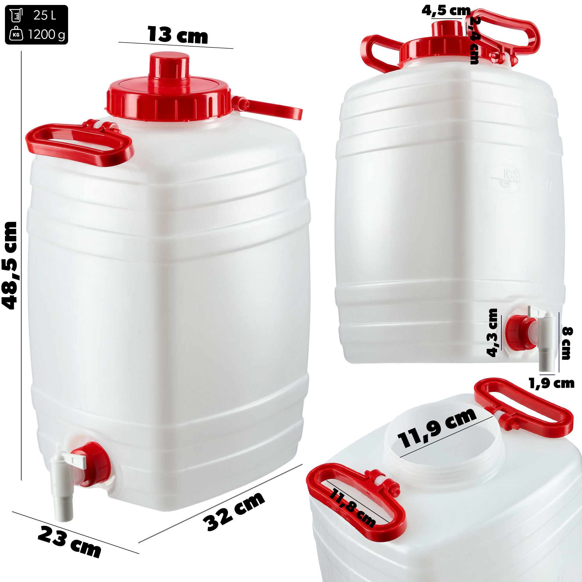 Plastikowa beczka z kranikiem Asele na wodę 25L