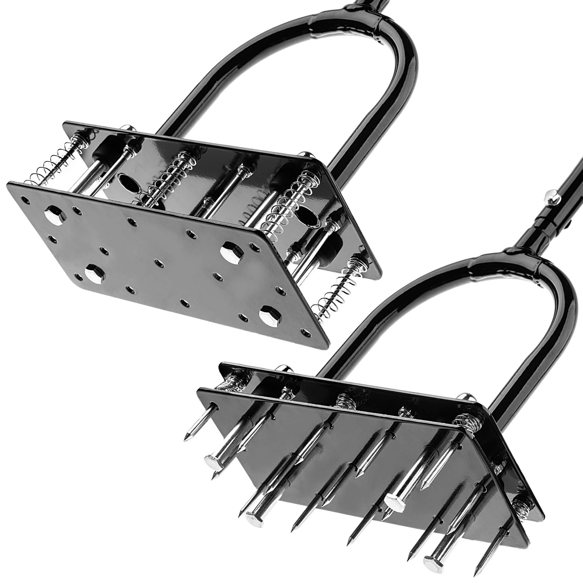 Aerator ręczny sprężynowy Arce z żelaznymi kolcami 84-92 cm czarny