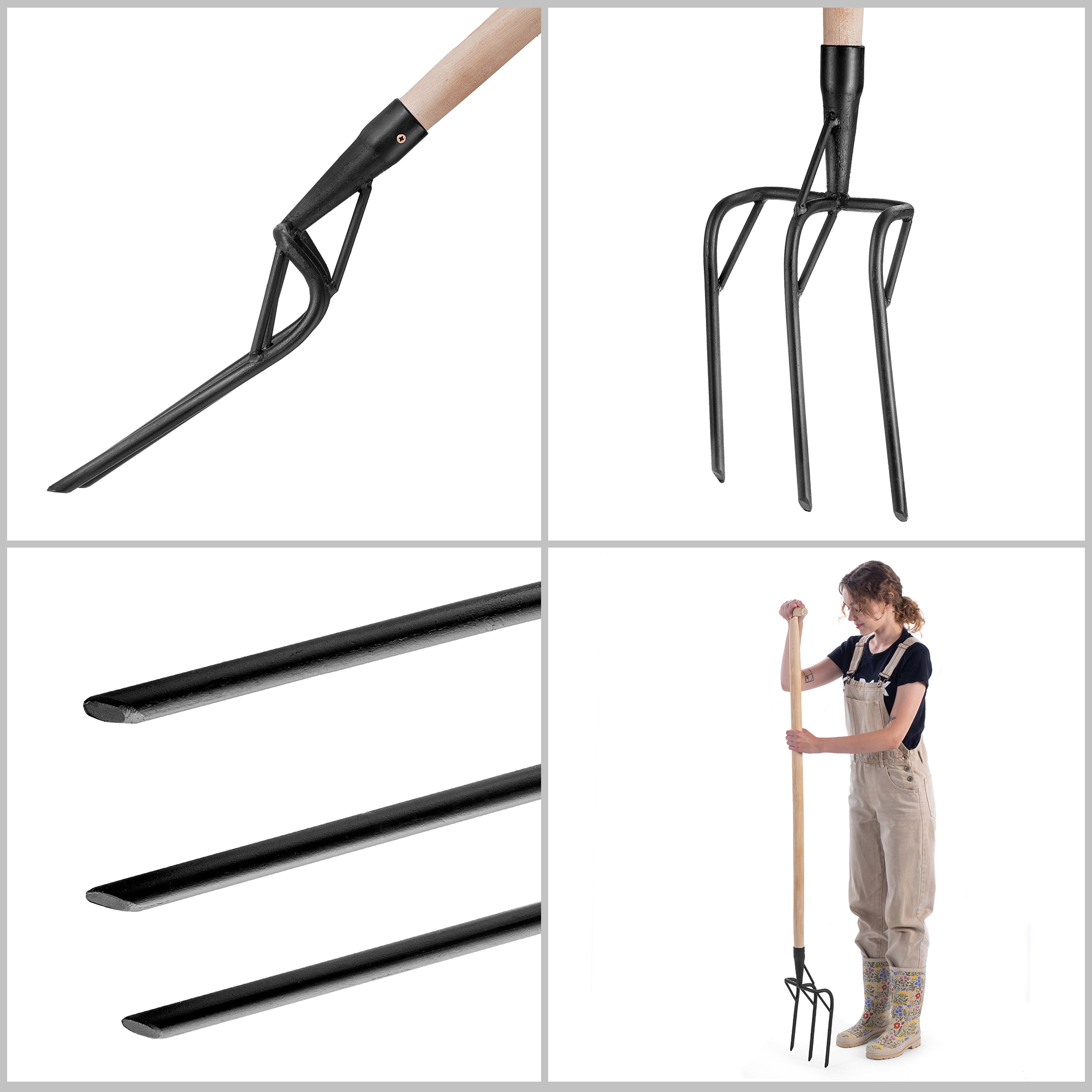 Widły do spulchniania gleby Loupit 26cm z trzonkiem
