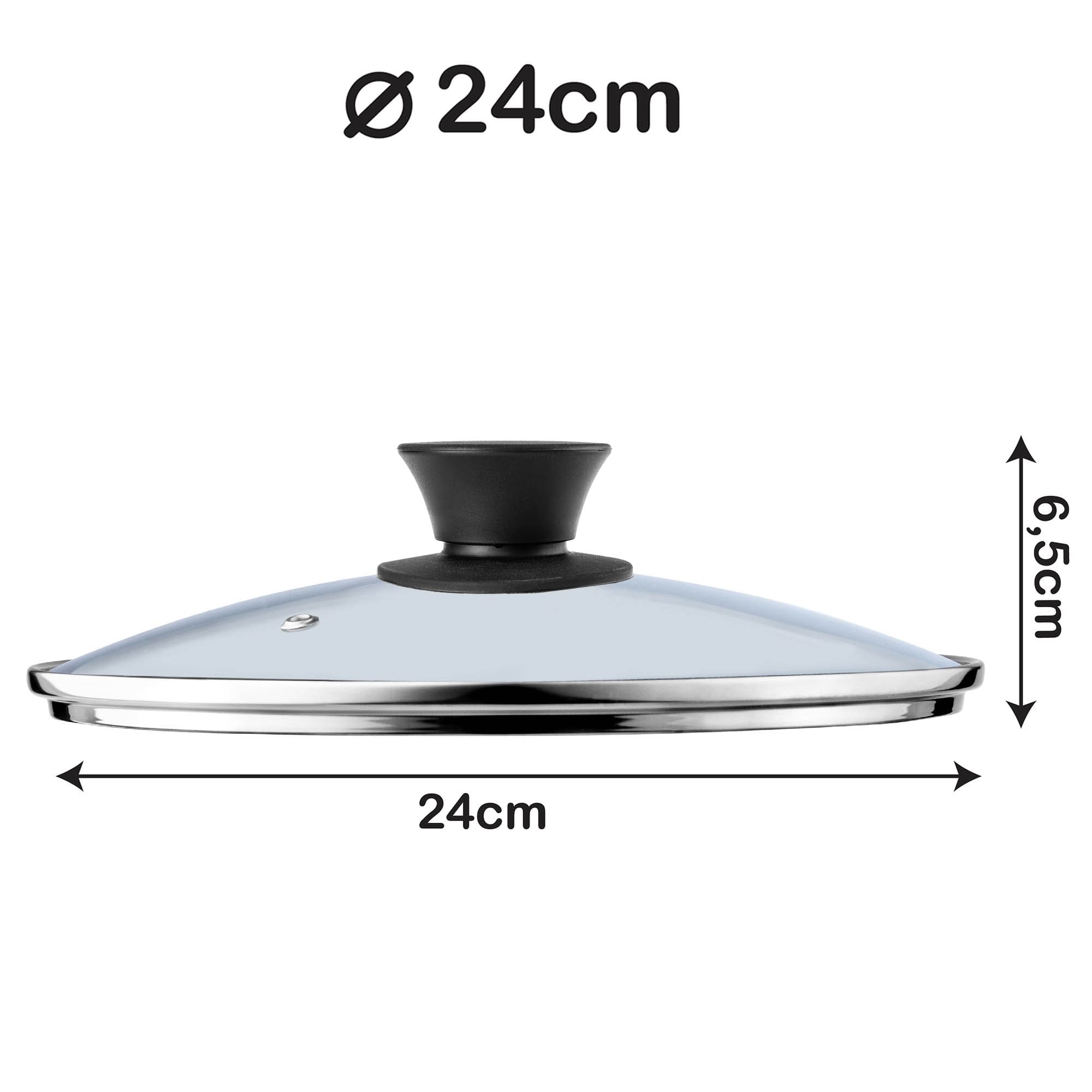 Pokrywa Tolfa z czarnym sylikonowym uchwytem, 24 cm
