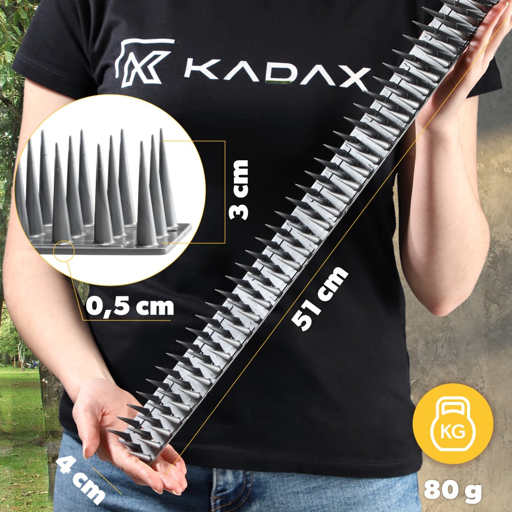 Plastikowe kolce ochronne na ptaki Arcas, srebrne, 48 szt.