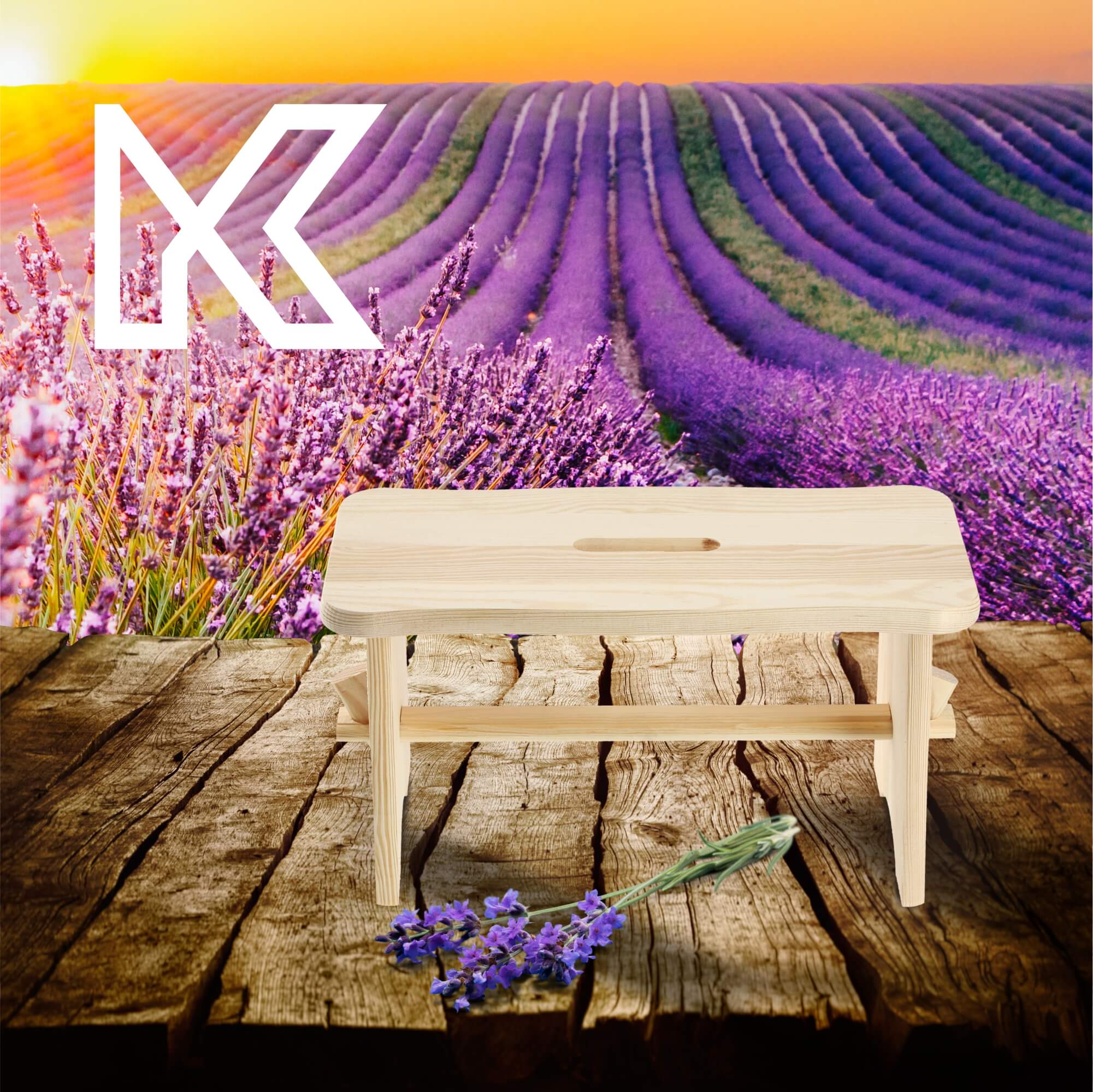 Taboret drewniany Falun 39 x 20 cm, naturalny