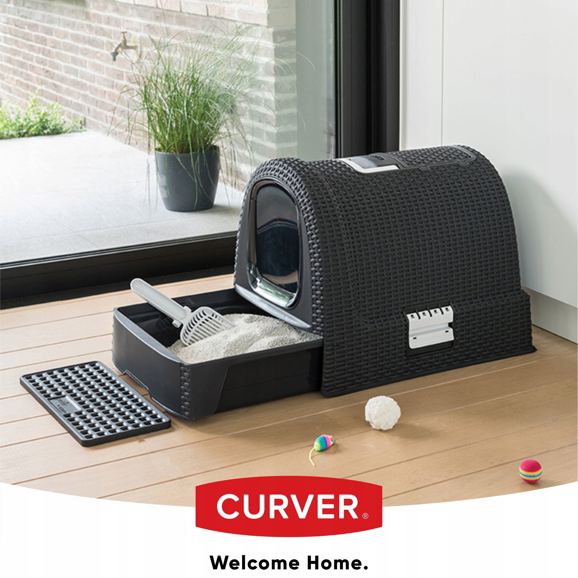 Zestaw Kuweta dla kota + transporter Curver Pet Life, grafit