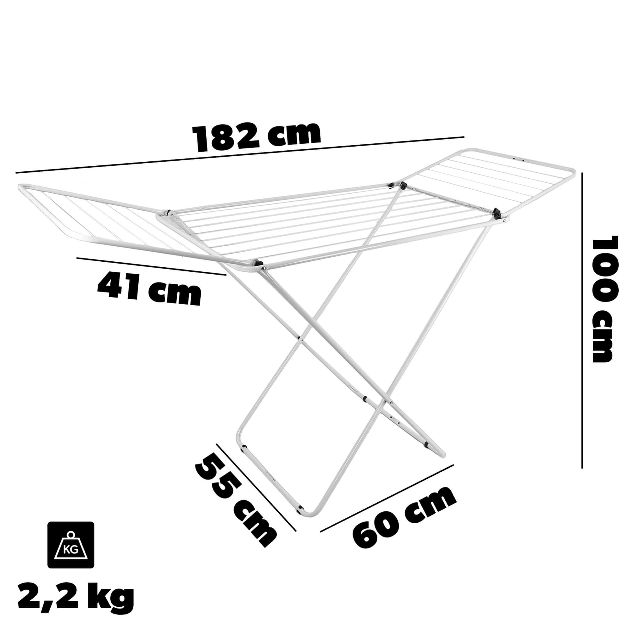 Składana suszarka stojąca na pranie Resby 182 cm, biała