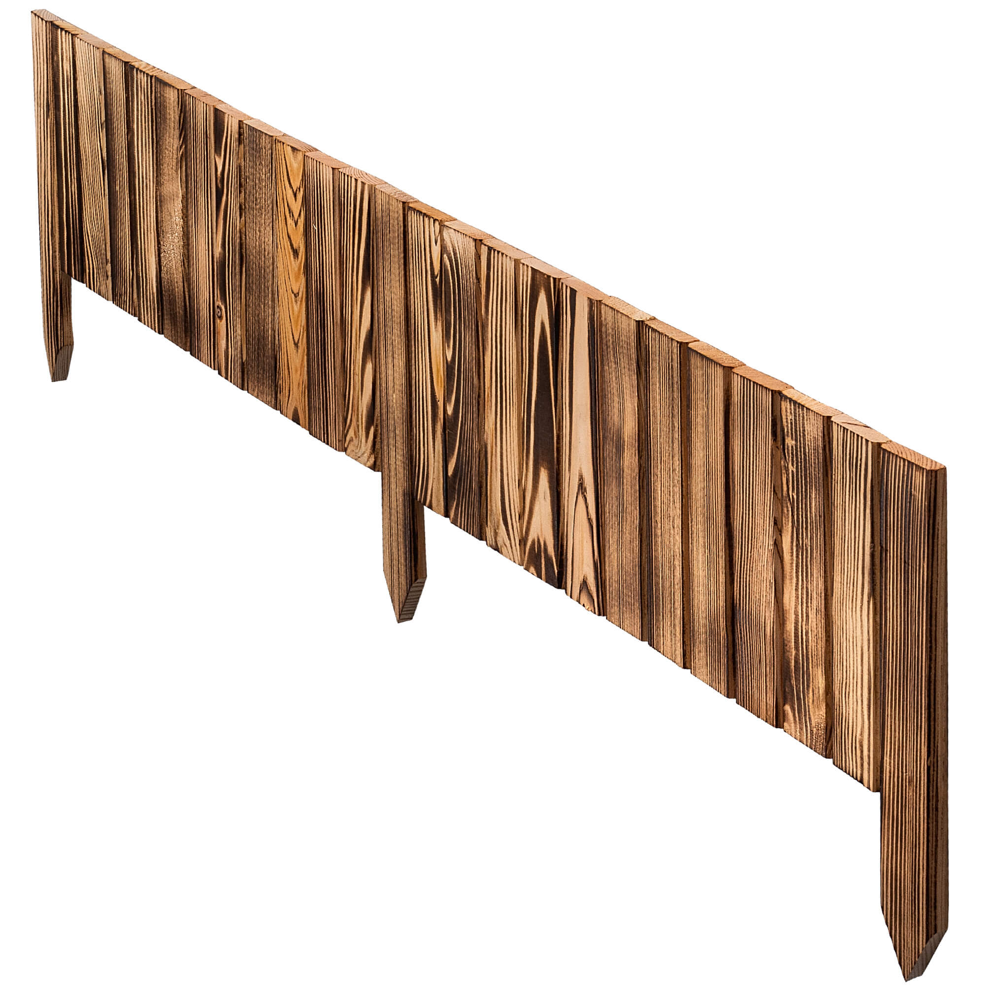 Płotek drewniany rollborder Ansjo obrzeże 115 x 20 cm opalany