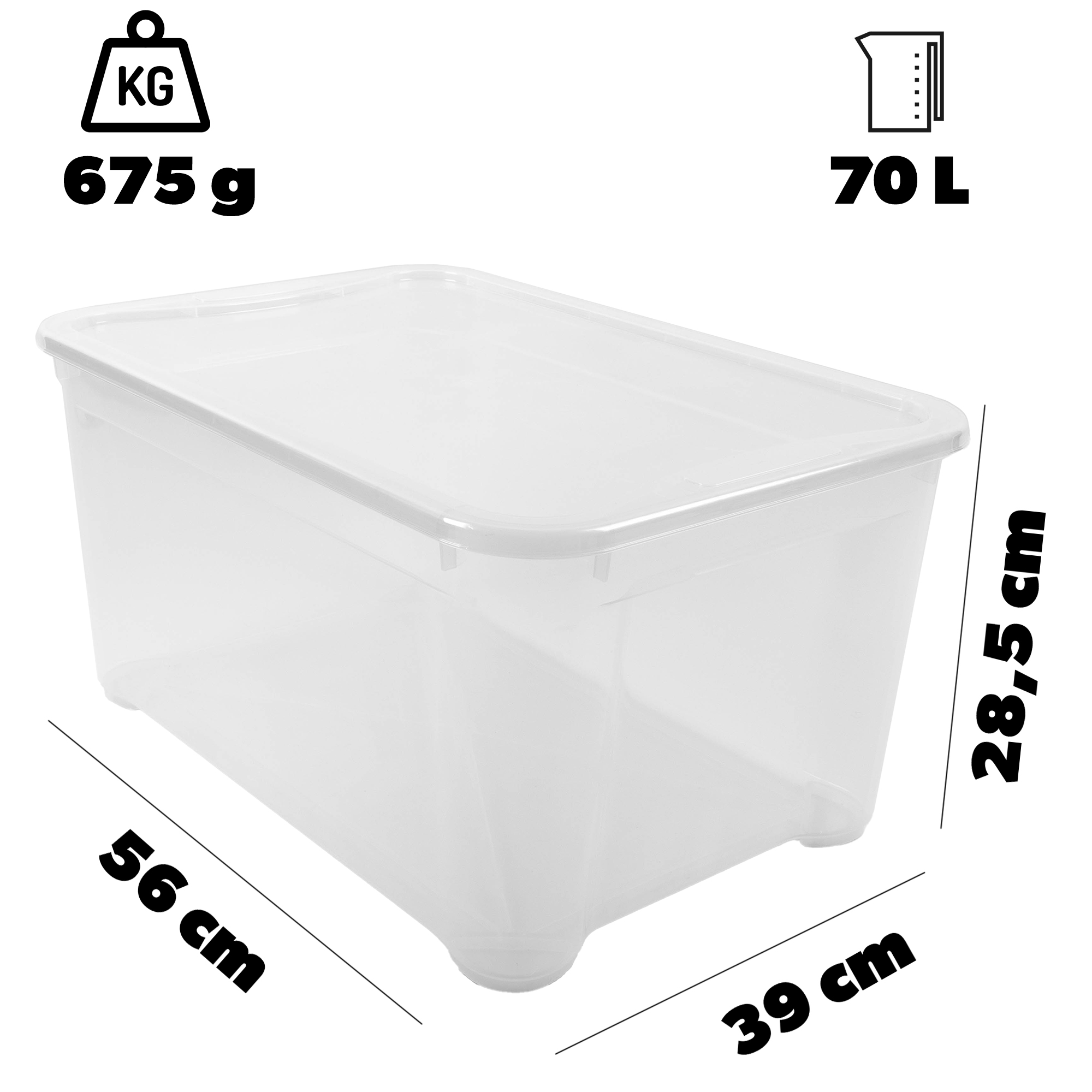 Pojemnik z przykrywką 70L Curver T Box, transparentny