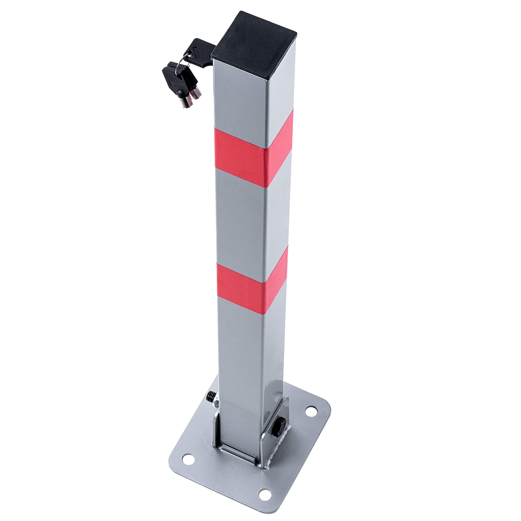 Składana blokada parkingowa Jarnac słupek 65.5 cm szaro-czerwony