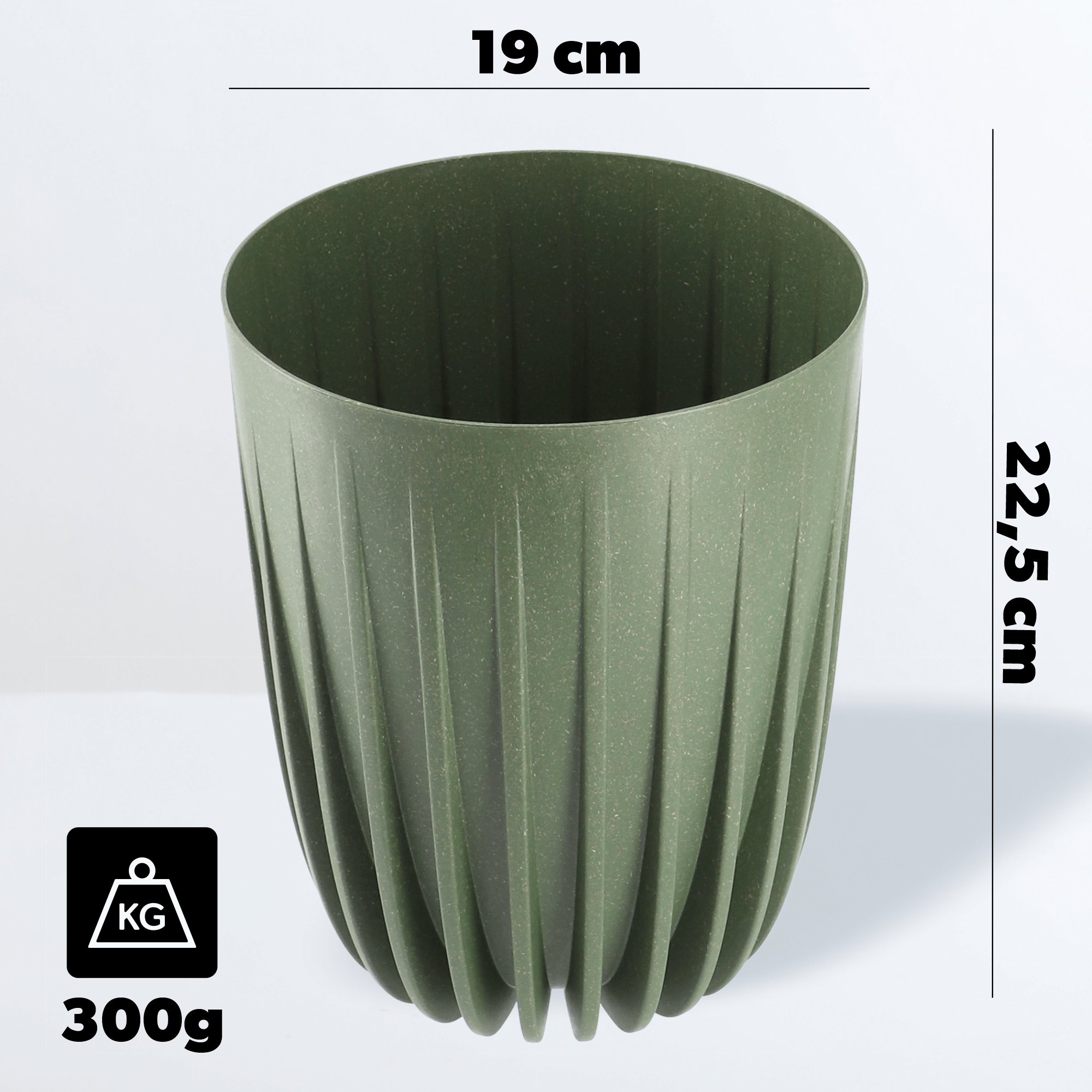 Eko doniczka z wkładem Costa 19 cm, zielona