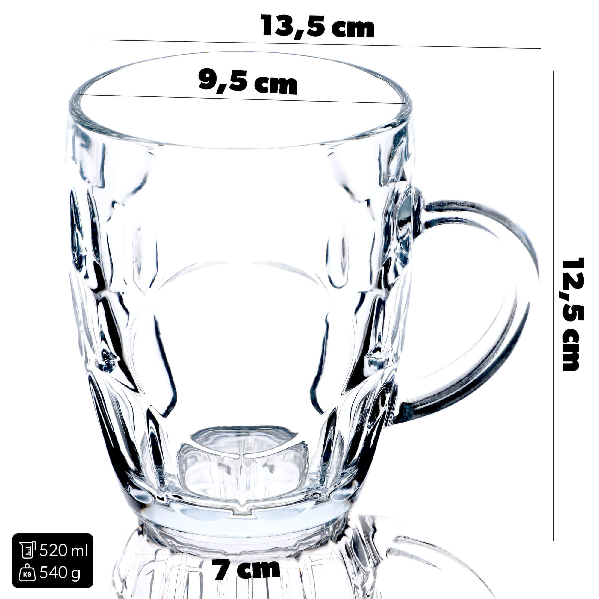 Kufel do piwa i zimnych napojów 520 ml