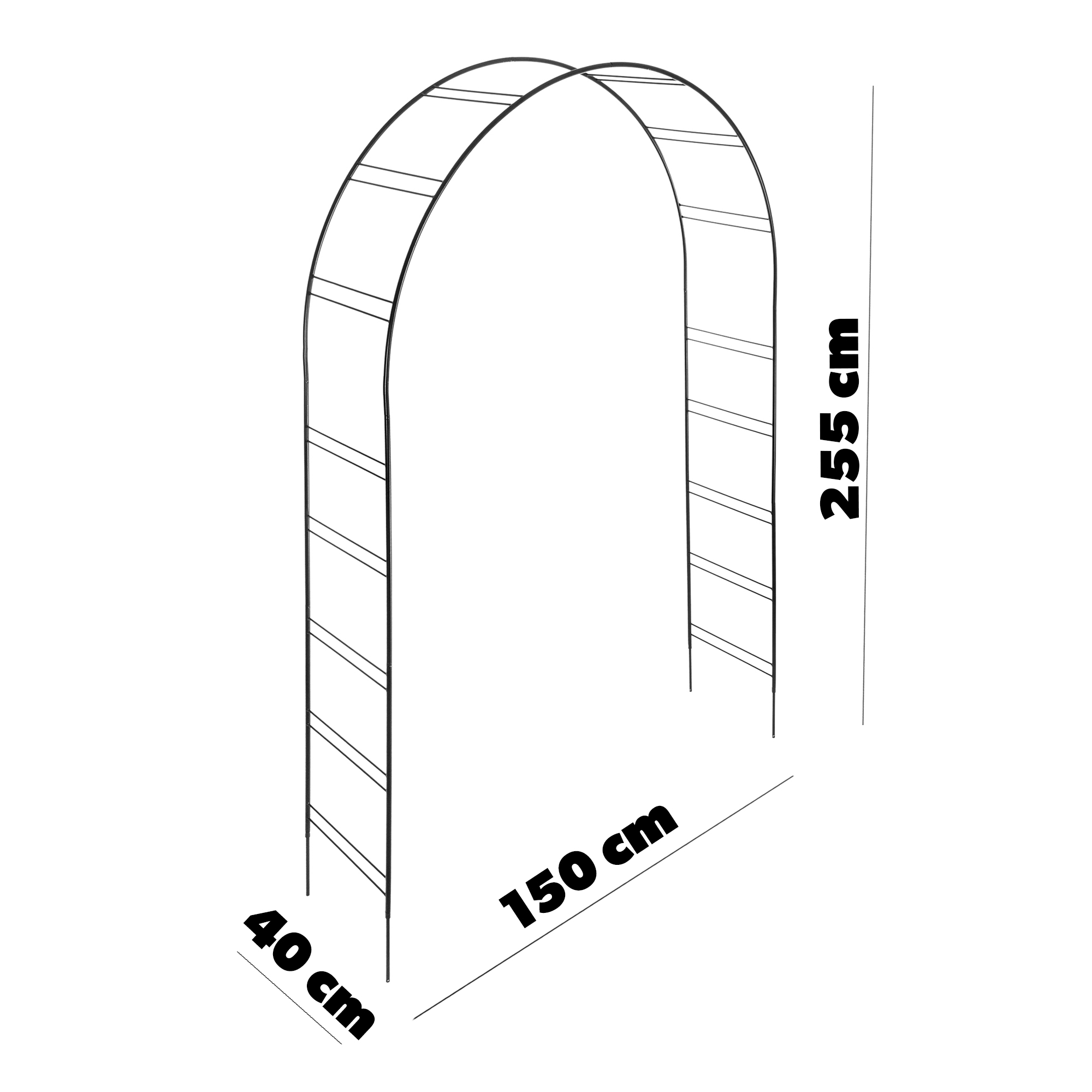 Pergola ogrodowa na kwiaty 255 cm , czarny
