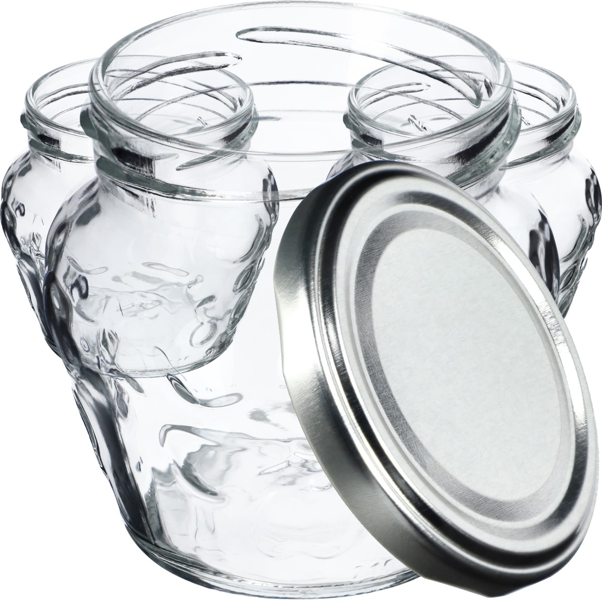 Słoiki Kemi 200ml 100szt fi 66 mm + wieczka srebrne