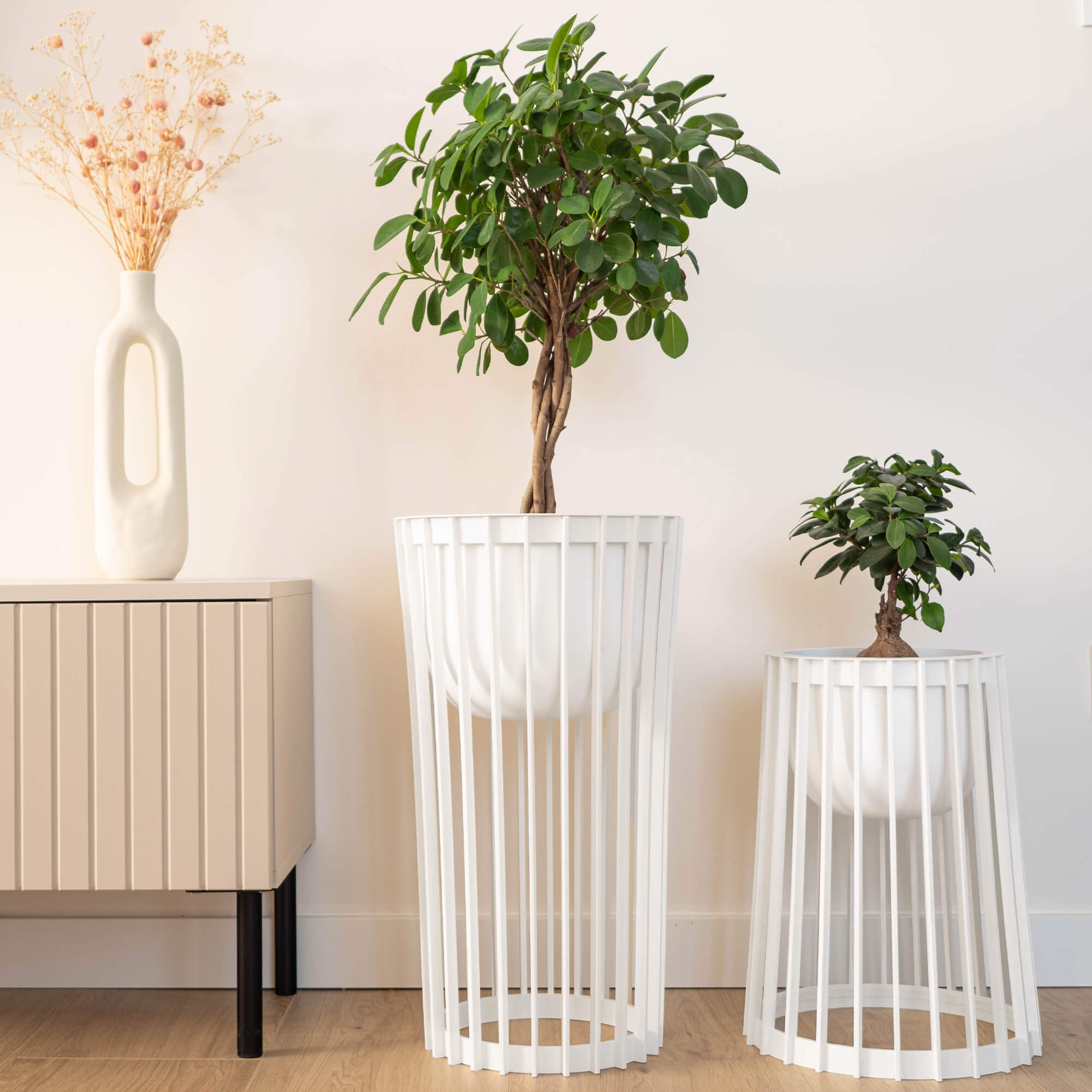 Kwietnik dwustronny Aytre 54 cm biały