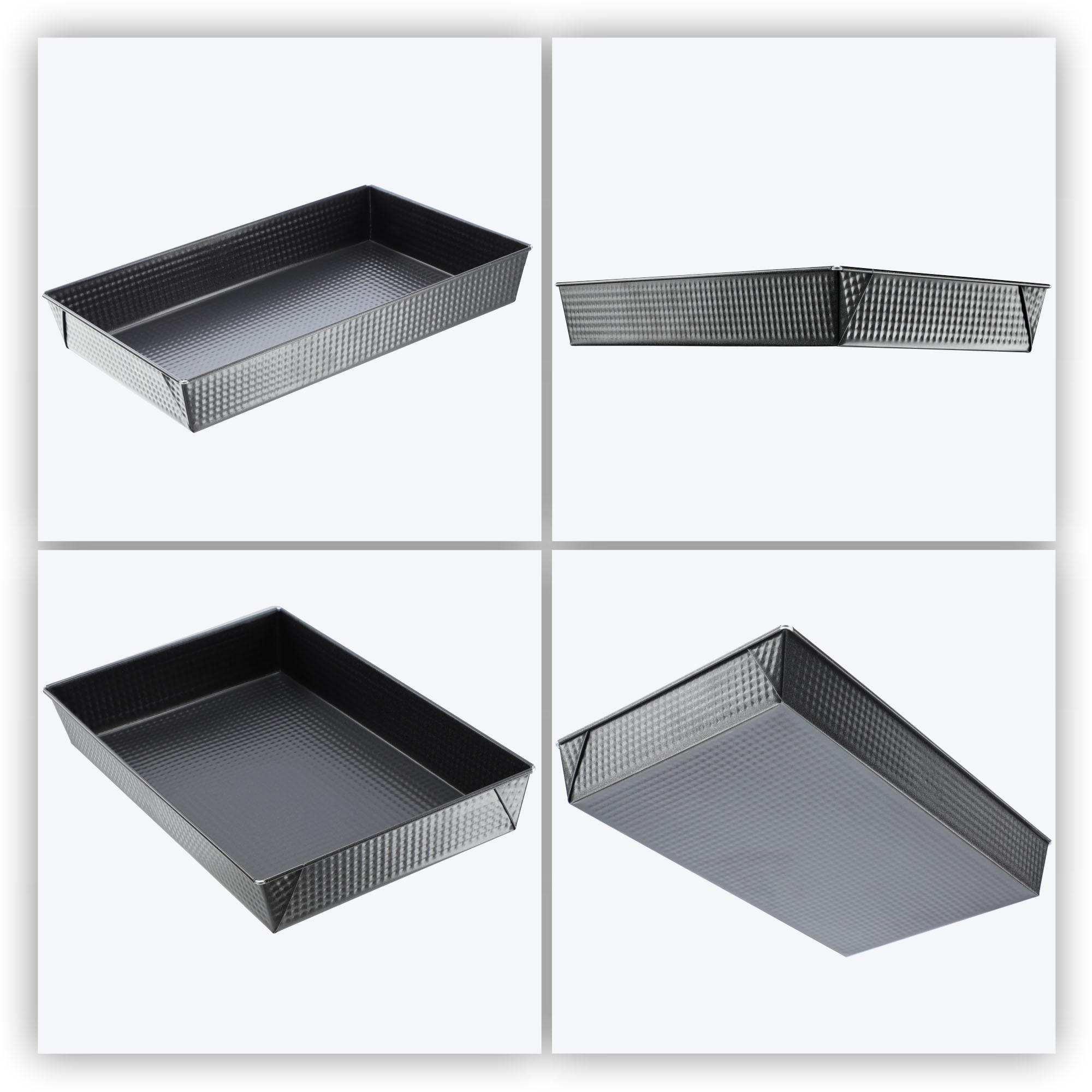 Zestaw blach o pieczenia 30 + 36 + 40 cm, czarne