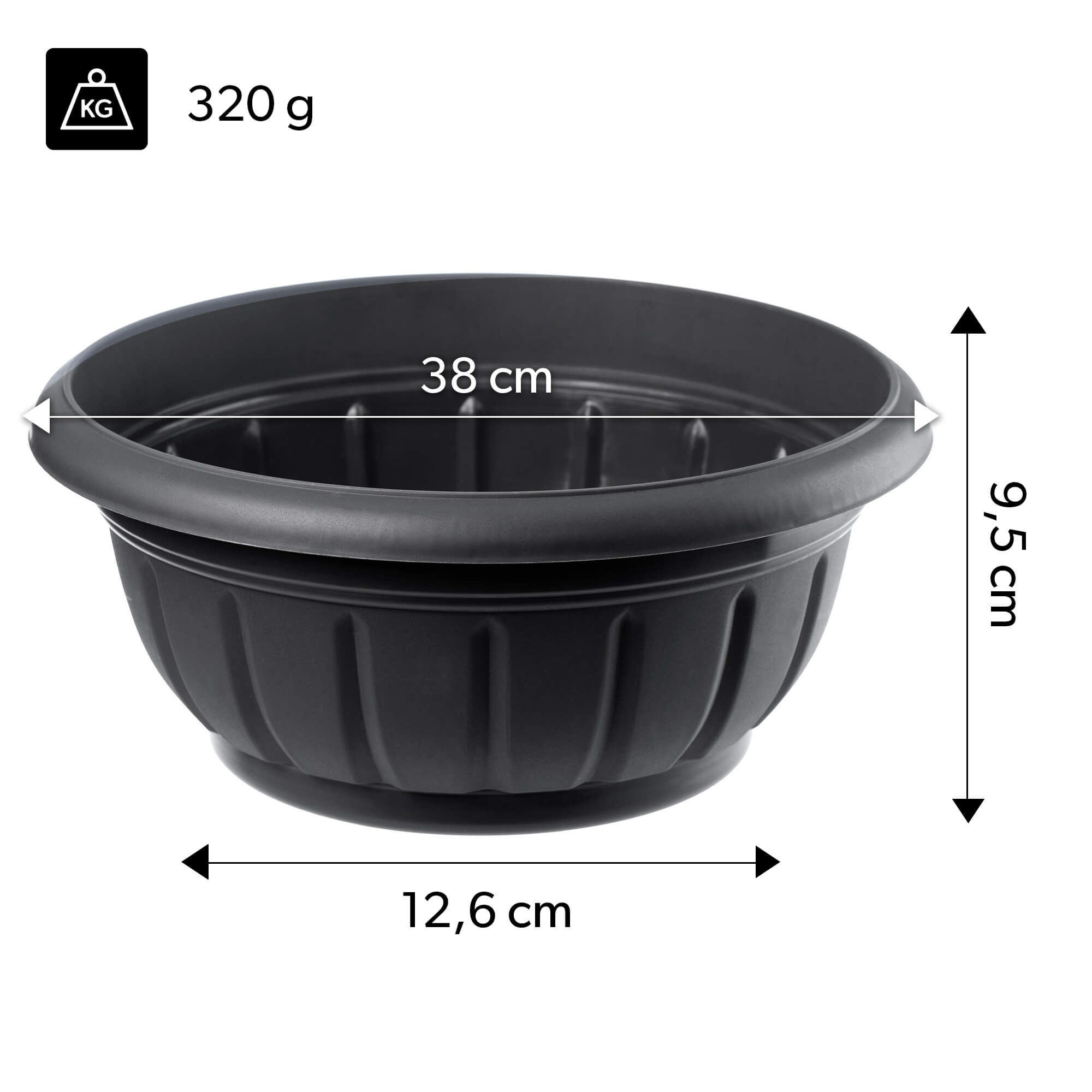 Misa na kwiaty Budrio 38 cm, antracyt