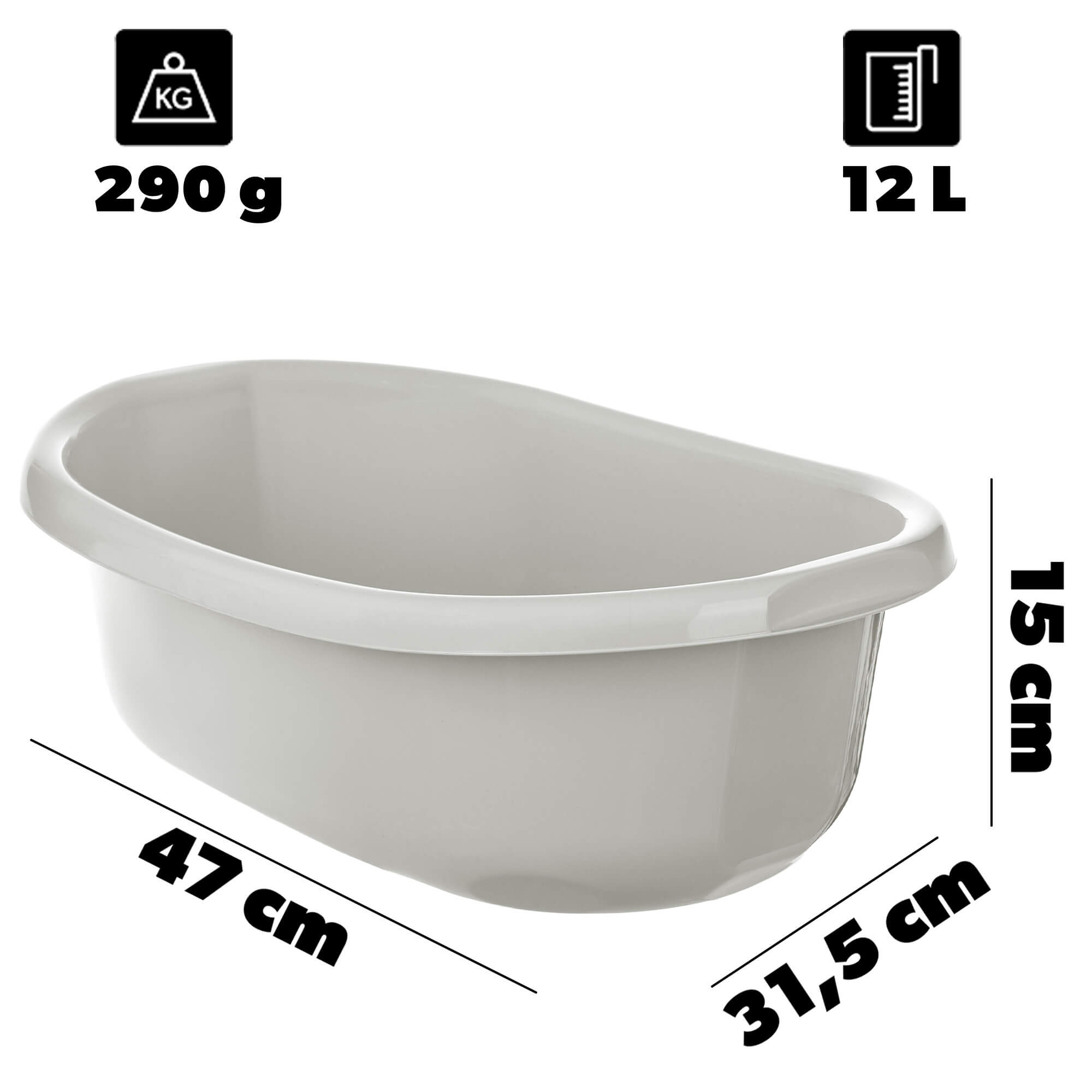 Miska łazienkowa Lavare z uszami 12L biała