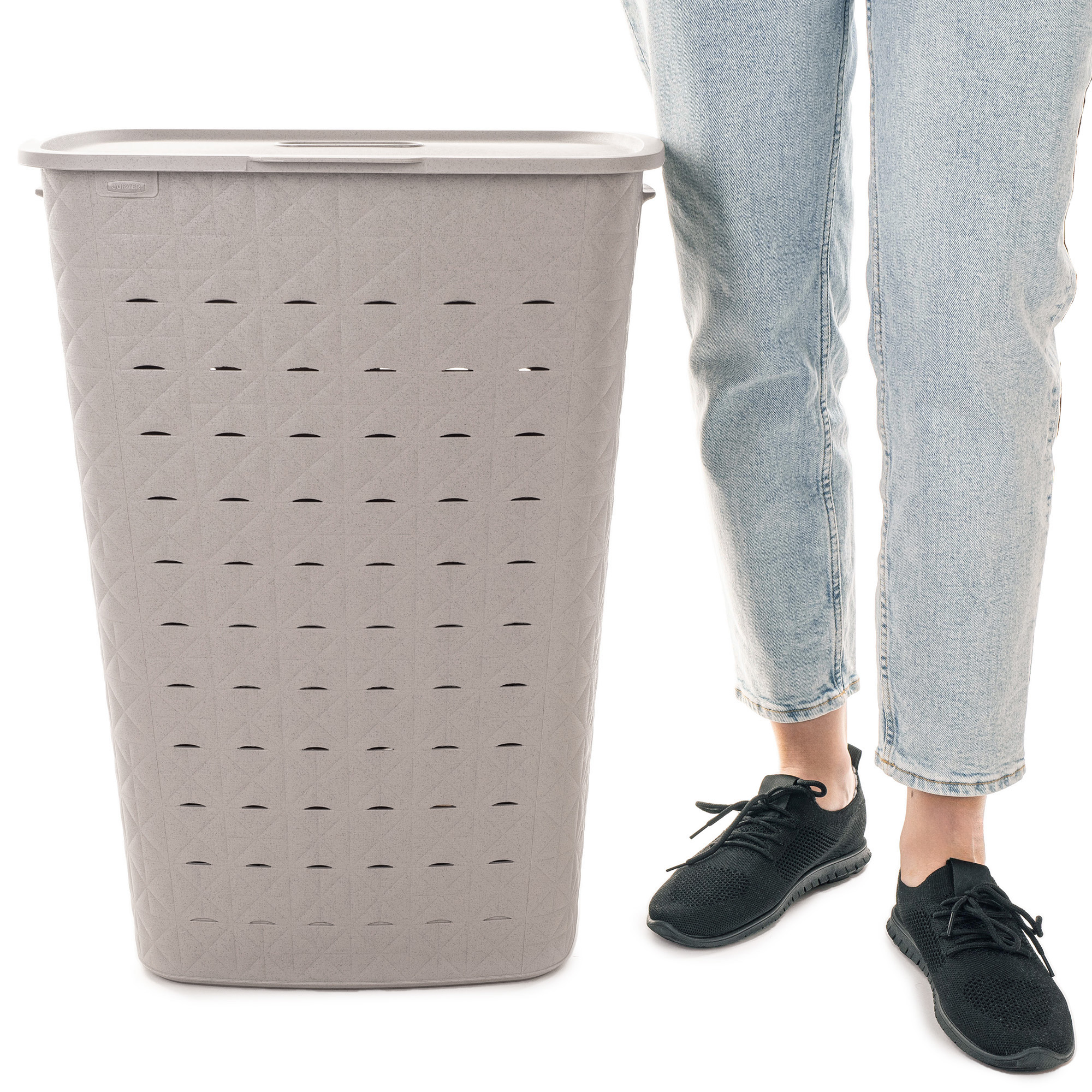 Kosz na bieliznę Curver Softex 56L beżowy