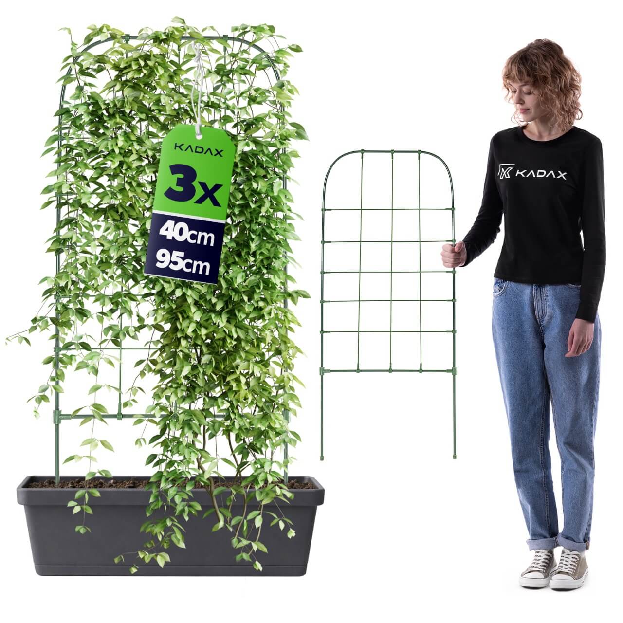 Podpora ogrodowa drabinkowa Millac 40 x 95 cm zielona 3 szt.