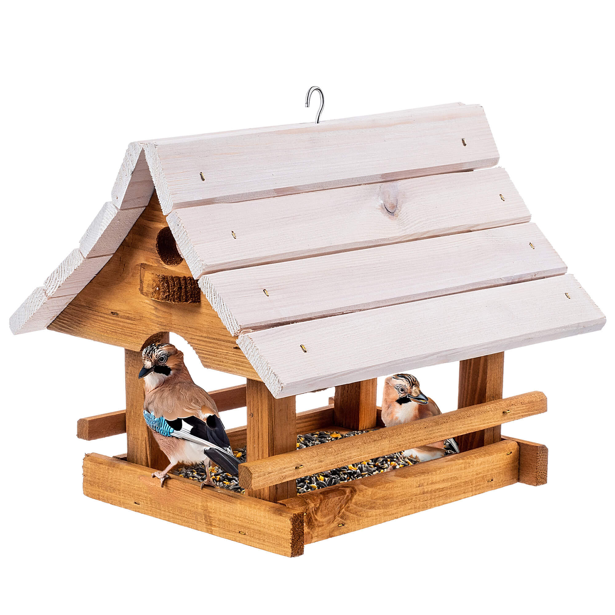 Karmnik dla ptaków Arbis domek 30 x 25 cm naturalny-biały