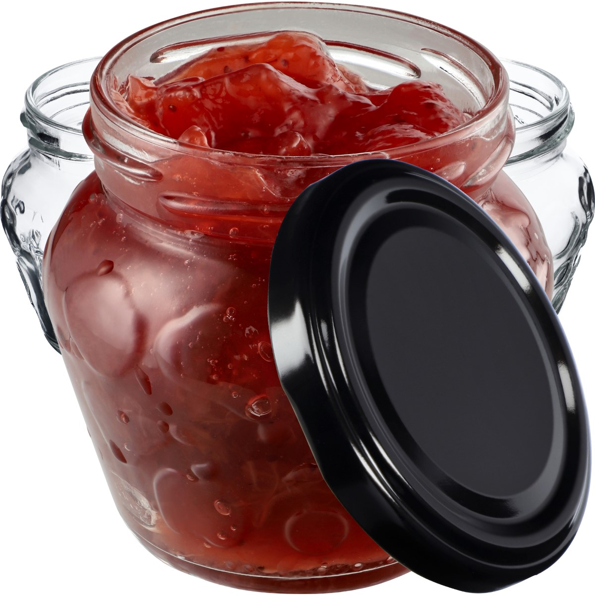 Słoiki Kemi 200ml 100szt fi 66 mm + wieczka czarne