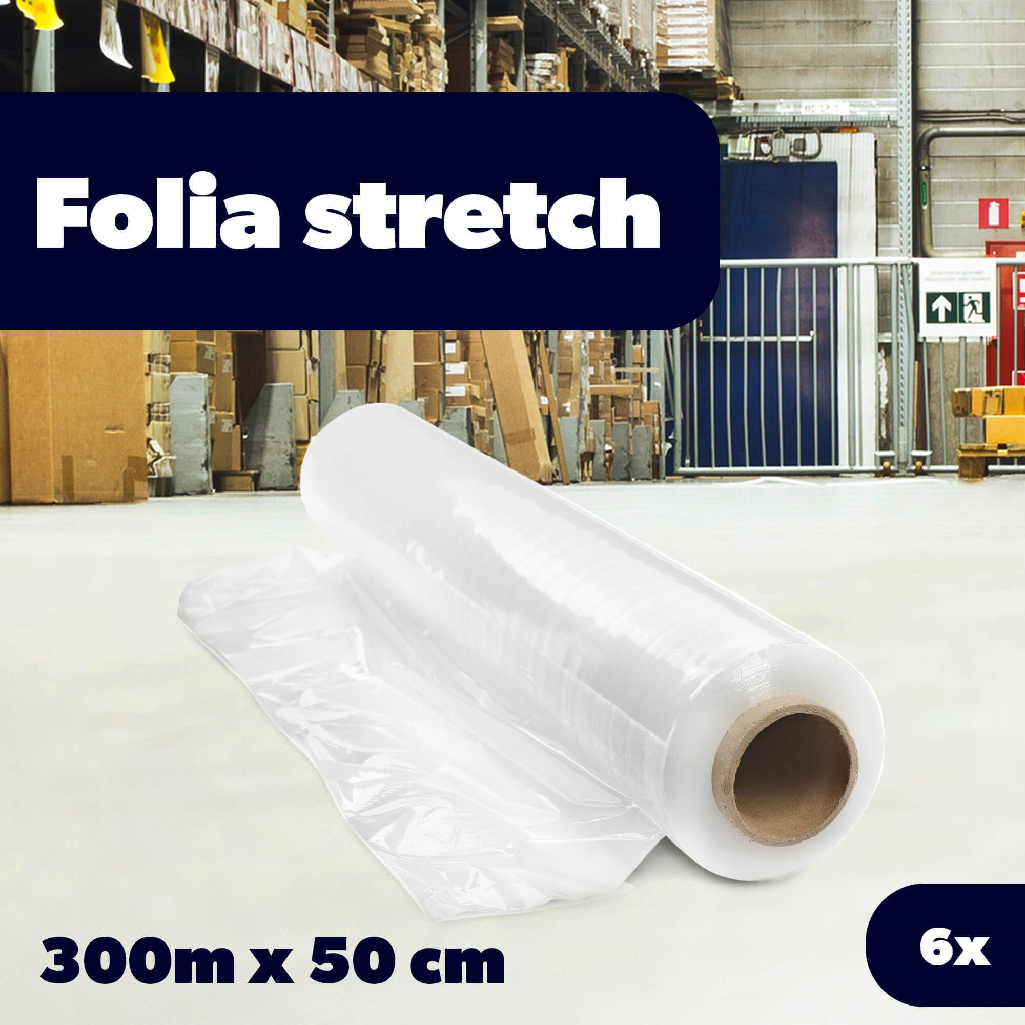 Folia stretch transparentna Chas 6 szt 300m