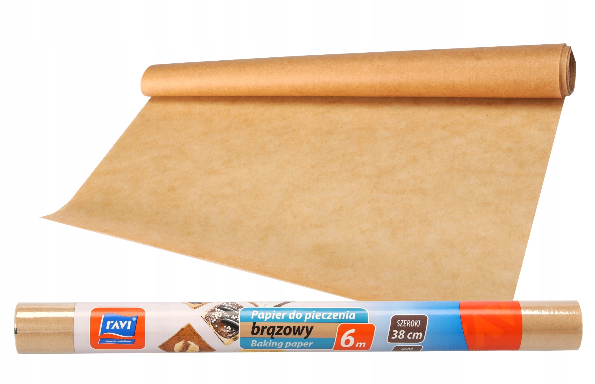 Papier do pieczenia 6 m Ravi, brązowy
