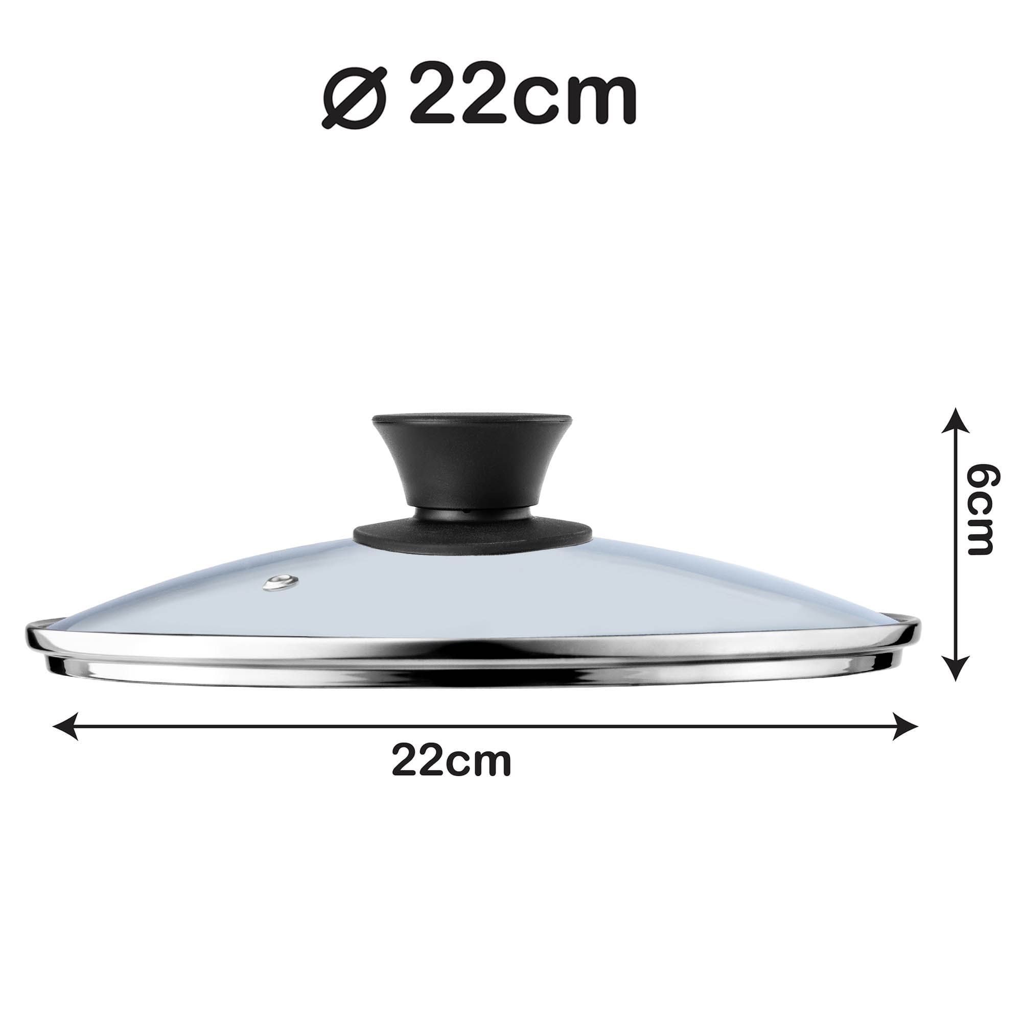 Pokrywa Tolfa z czarnym sylikonowym uchwytem, 22 cm